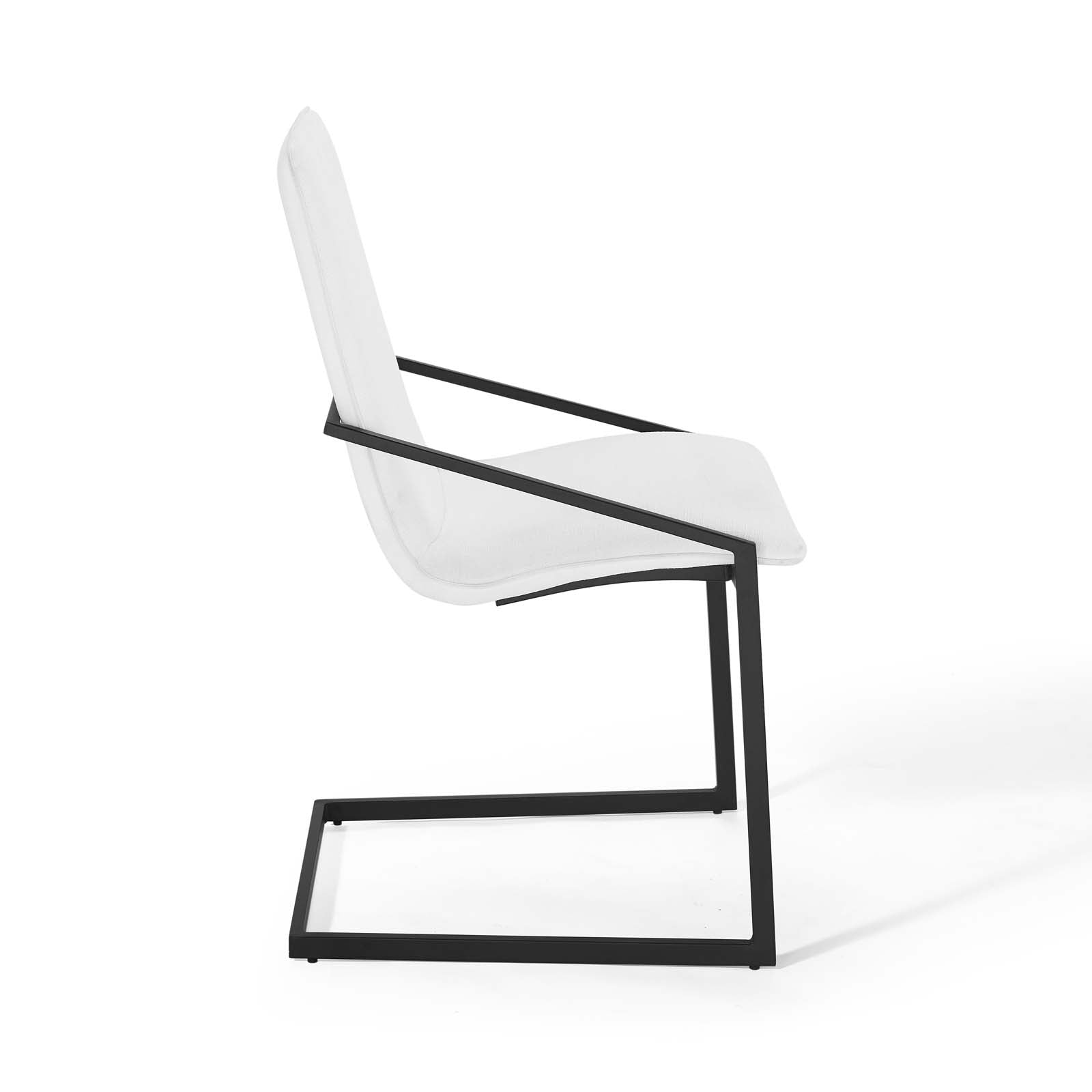 Modway Dining Chairs - Pitch Dining Armchair Upholstered Fabric Black White (Set of 2)