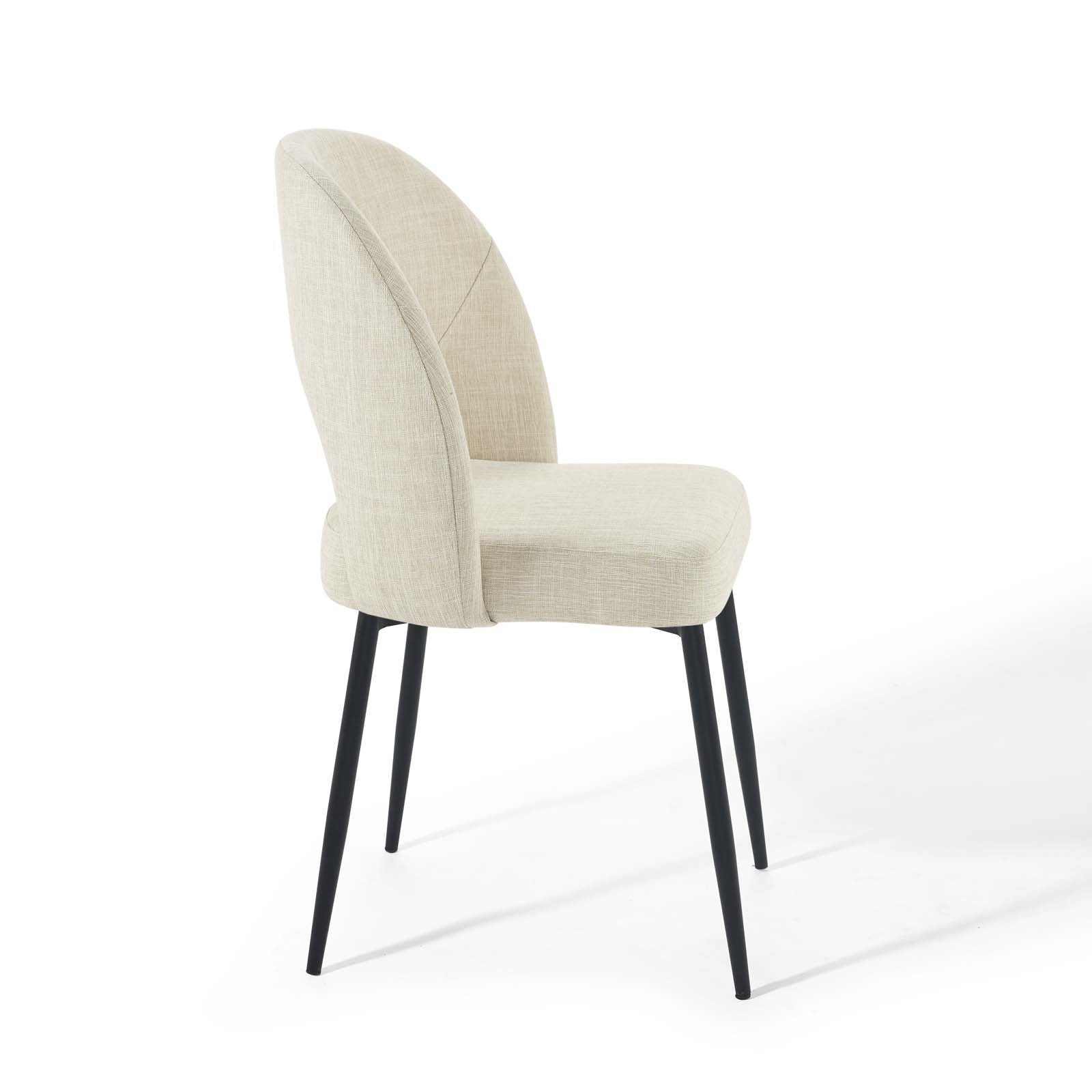 Modway Dining Chairs - Rouse Dining Side Chair Upholstered Fabric Set of 2 Black Beige