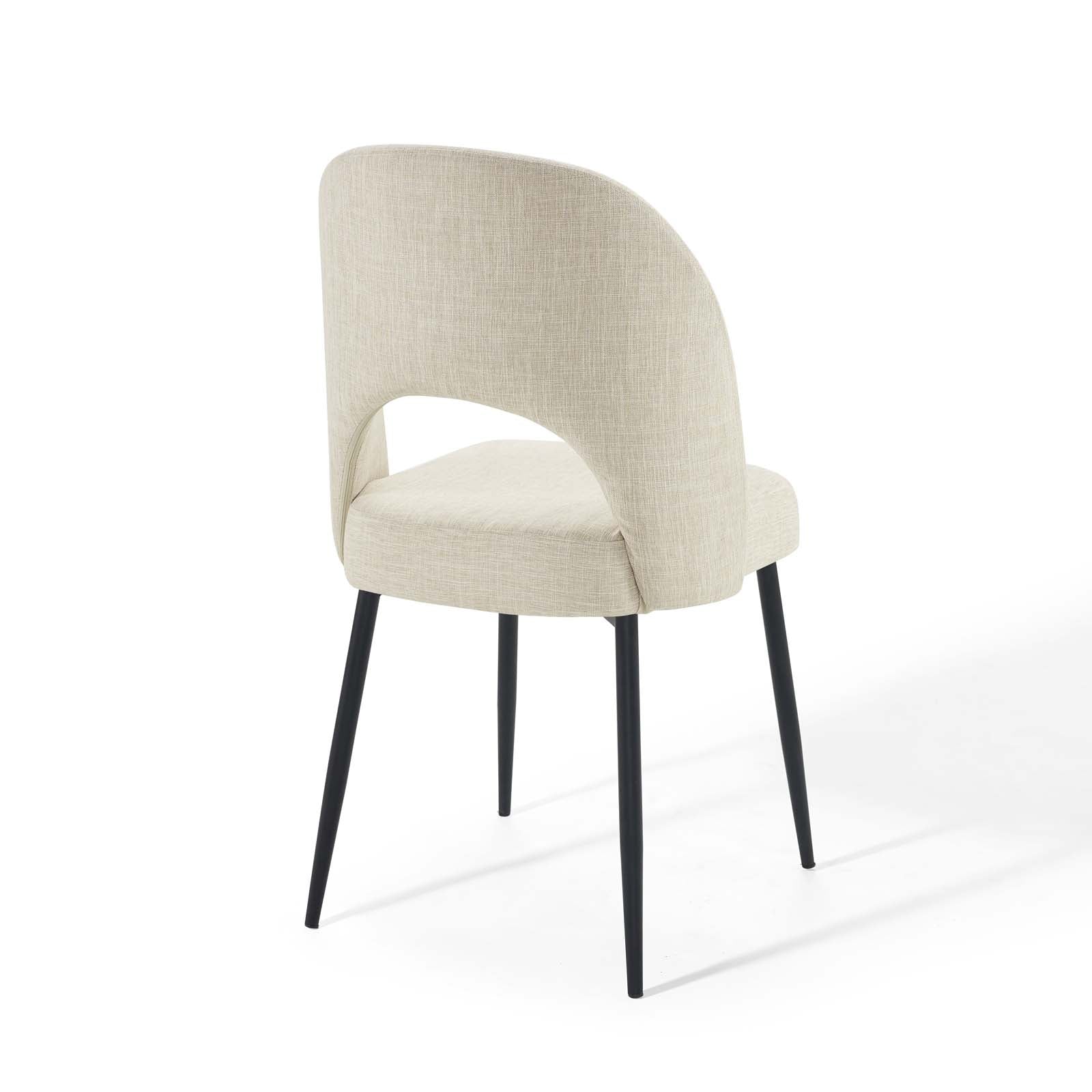 Modway Dining Chairs - Rouse Dining Side Chair Upholstered Fabric Set of 2 Black Beige