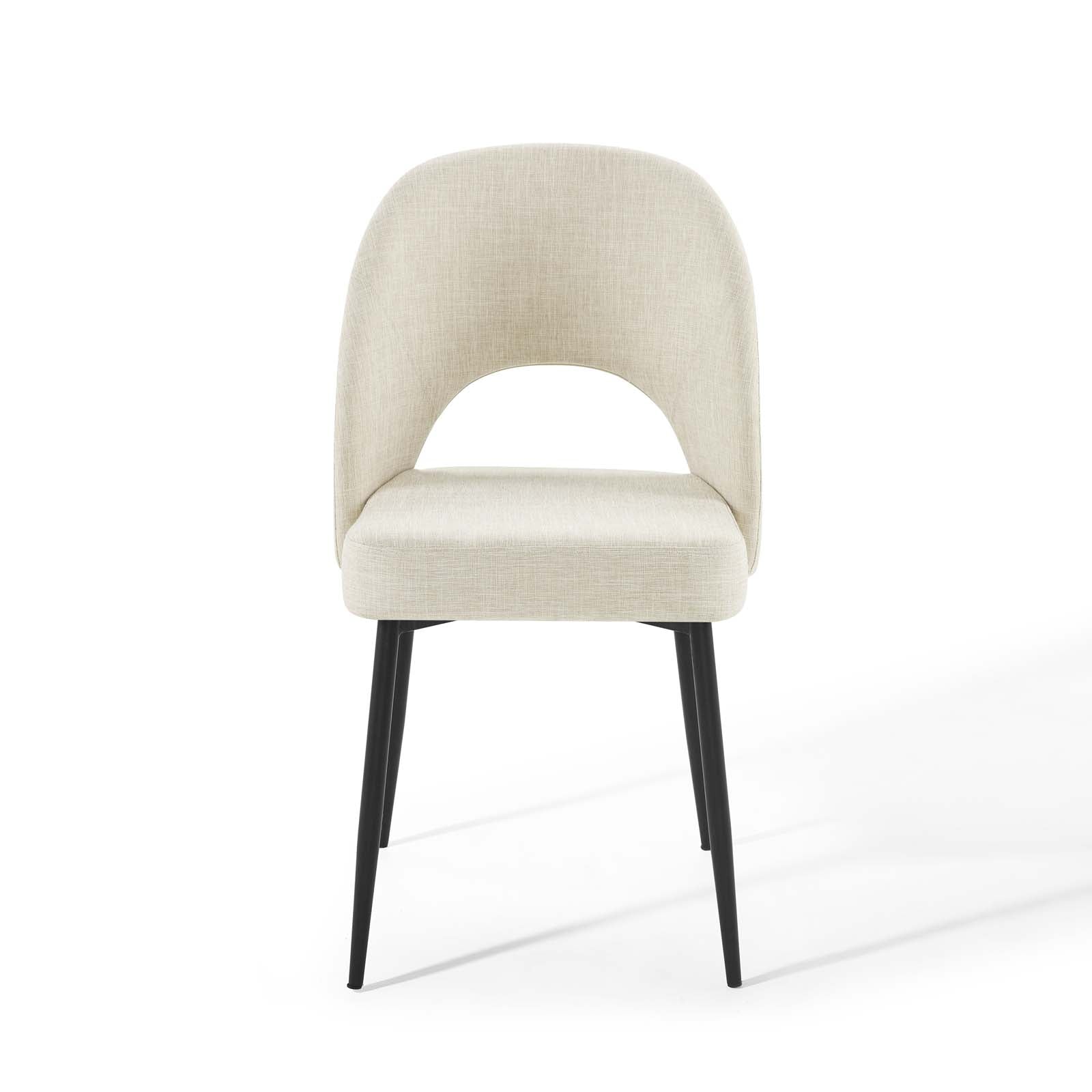 Modway Dining Chairs - Rouse Dining Side Chair Upholstered Fabric Set of 2 Black Beige