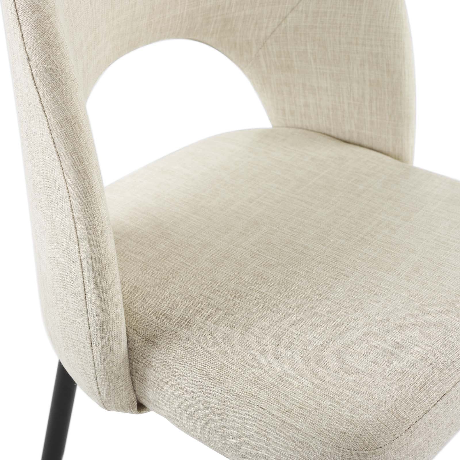 Modway Dining Chairs - Rouse Dining Side Chair Upholstered Fabric Set of 2 Black Beige