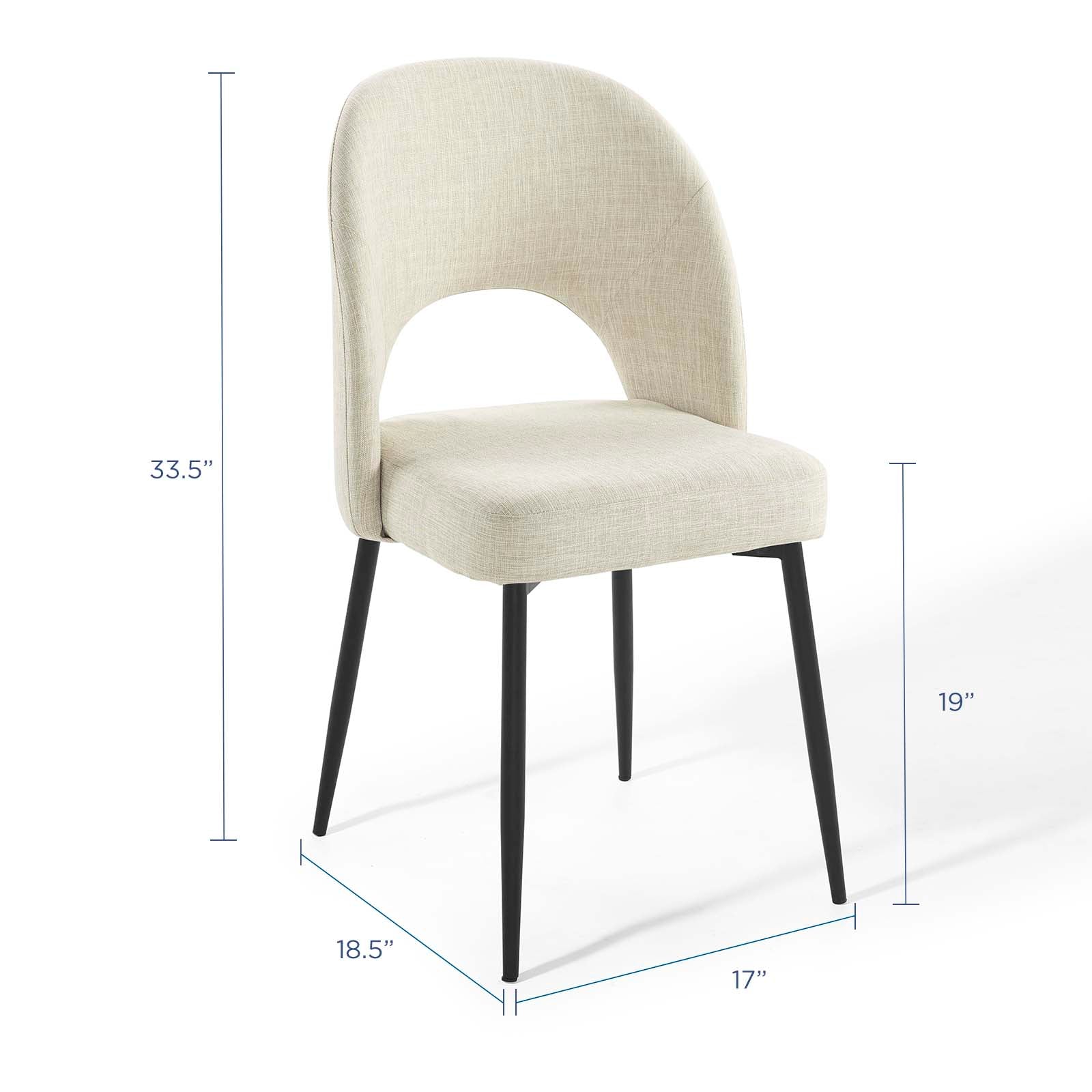 Modway Dining Chairs - Rouse Dining Side Chair Upholstered Fabric Set of 2 Black Beige