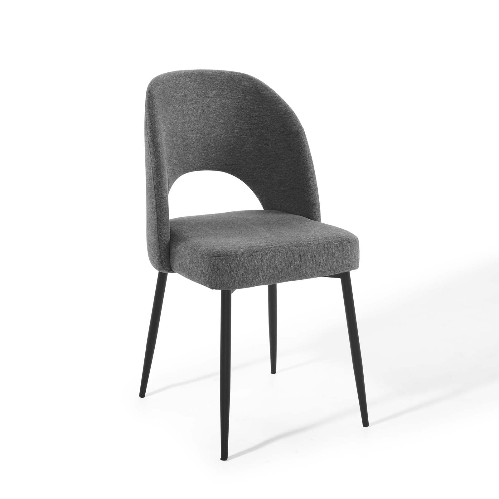 Modway Dining Chairs - Rouse Dining Side Chair Upholstered Fabric Set of 2 Black Charcoal