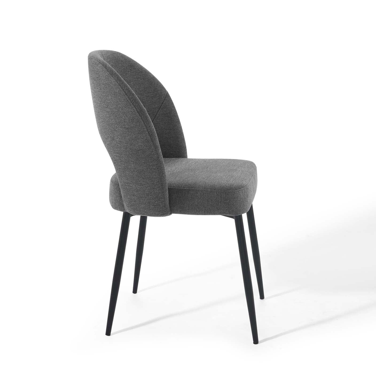 Modway Dining Chairs - Rouse Dining Side Chair Upholstered Fabric Set of 2 Black Charcoal