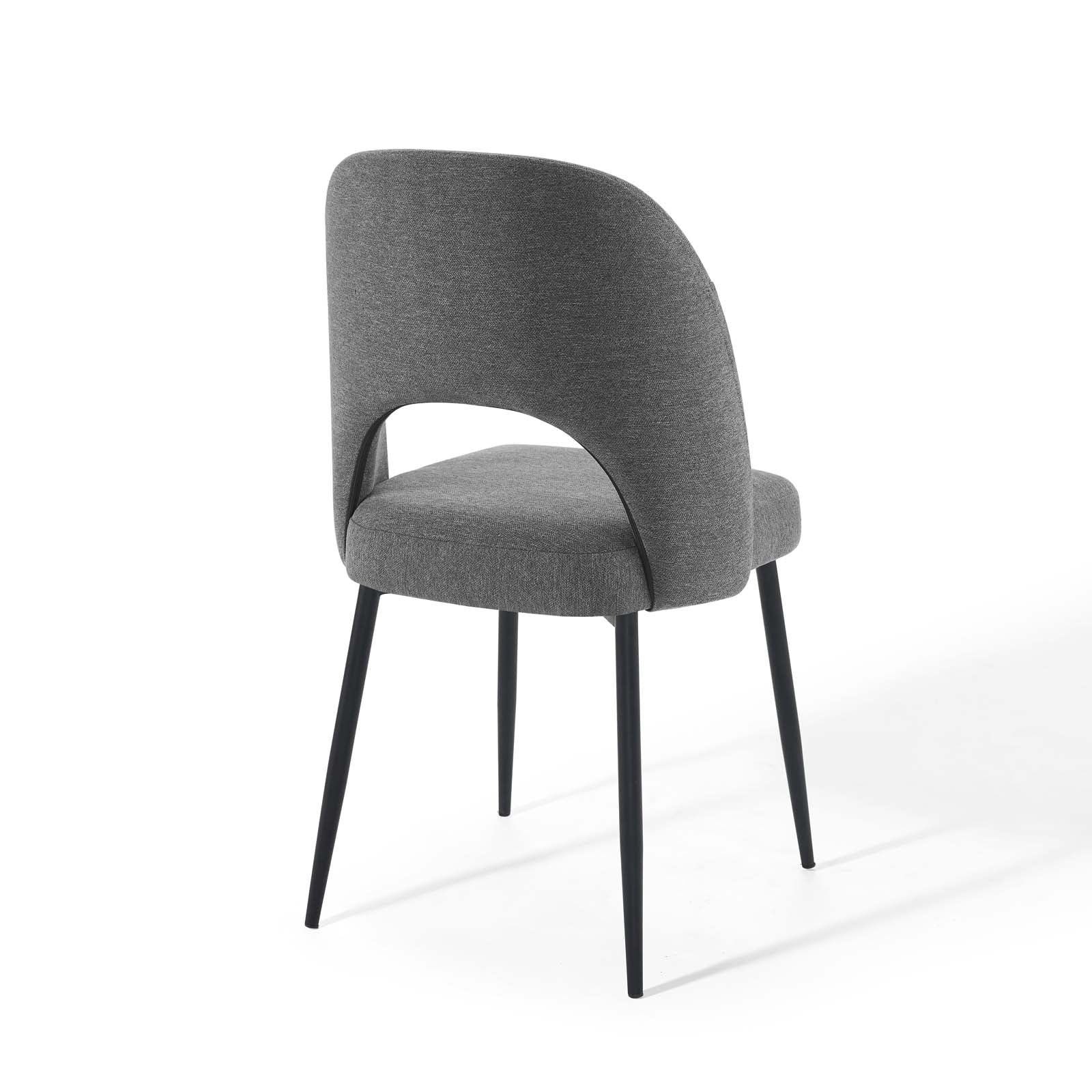 Modway Dining Chairs - Rouse Dining Side Chair Upholstered Fabric Set of 2 Black Charcoal