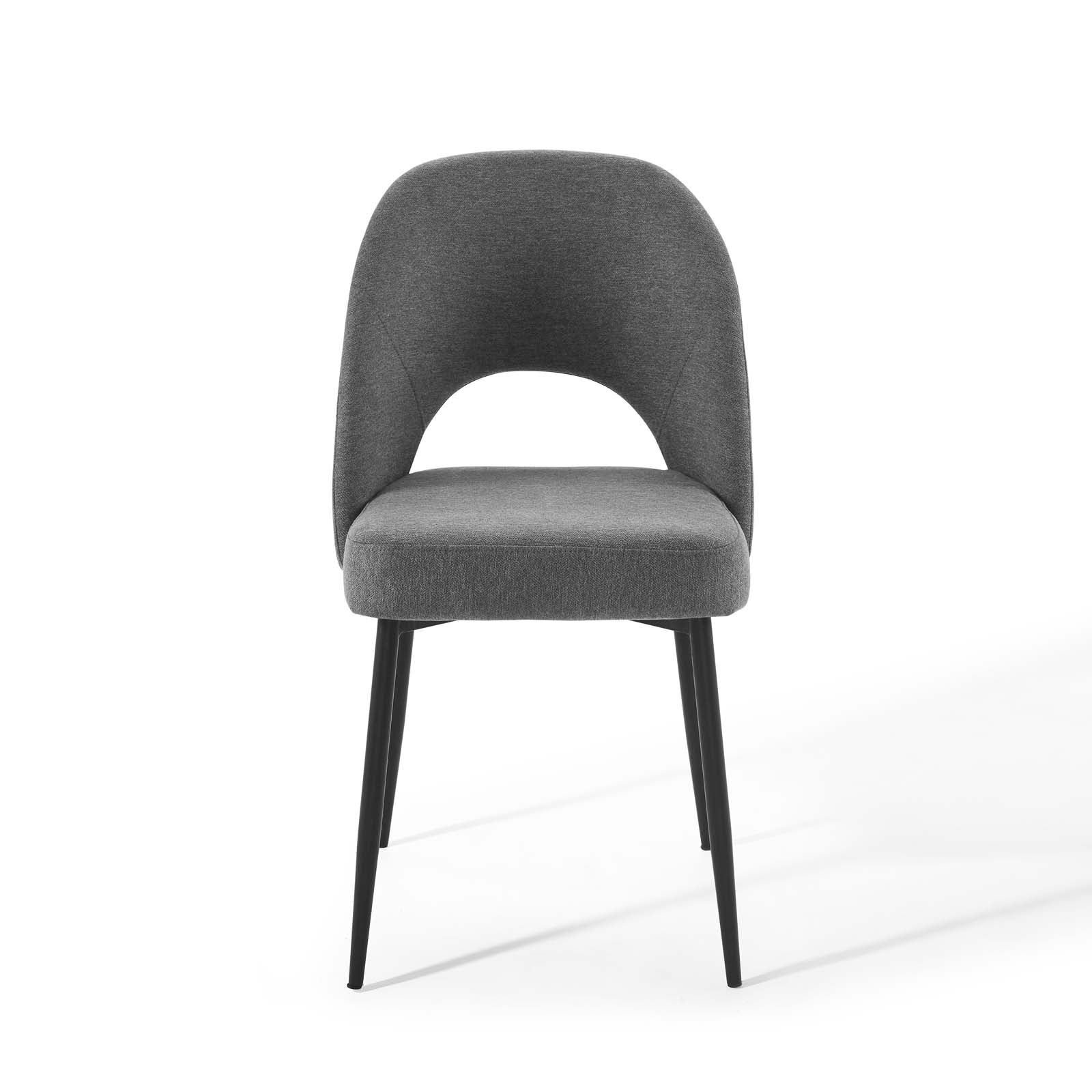 Modway Dining Chairs - Rouse Dining Side Chair Upholstered Fabric Set of 2 Black Charcoal