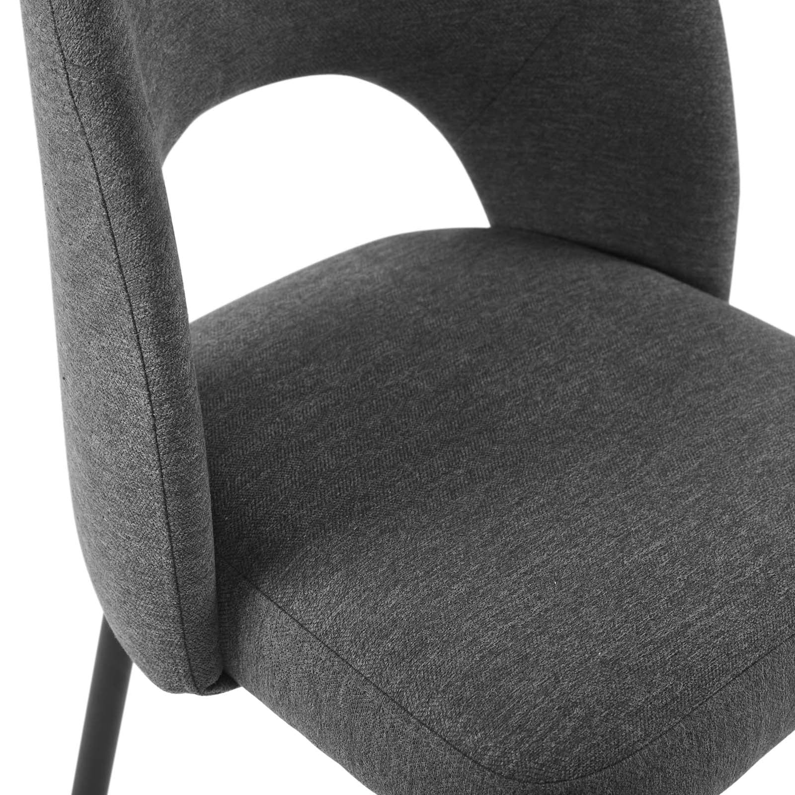 Modway Dining Chairs - Rouse Dining Side Chair Upholstered Fabric Set of 2 Black Charcoal