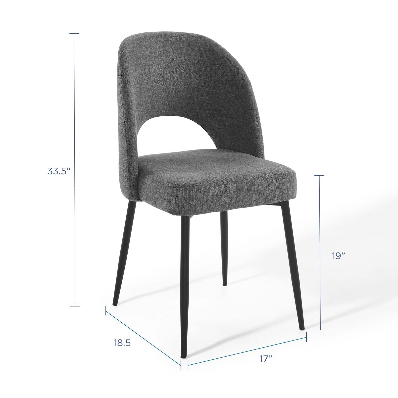 Modway Dining Chairs - Rouse Dining Side Chair Upholstered Fabric Set of 2 Black Charcoal