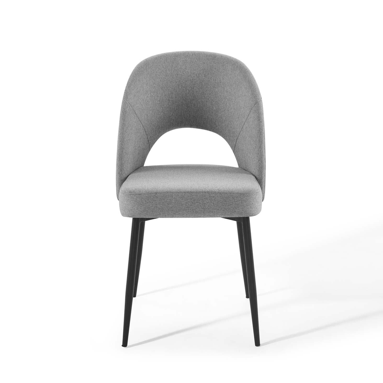 Modway Dining Chairs - Rouse Dining Side Chair Upholstered Fabric Set of 2 Black Light Gray