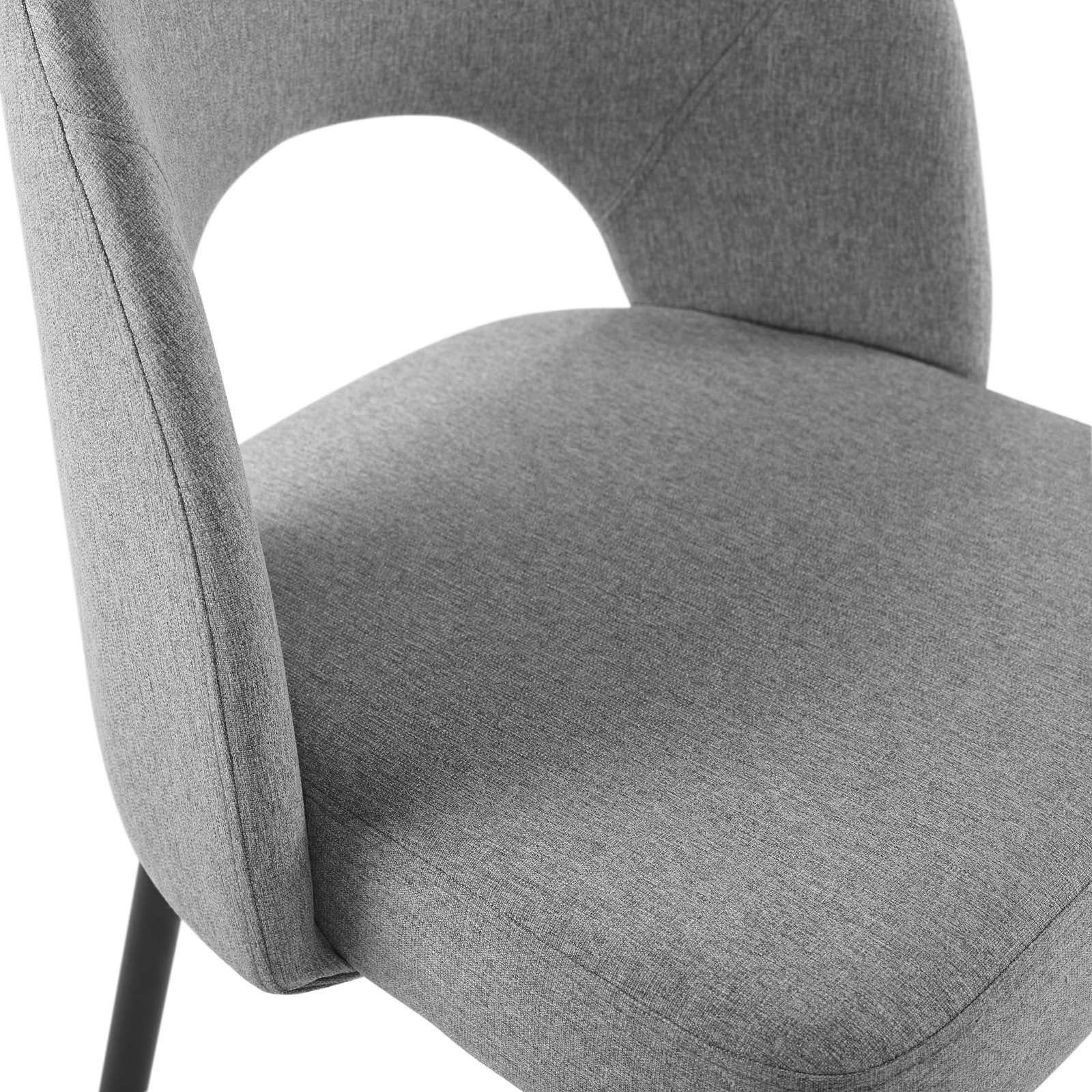 Modway Dining Chairs - Rouse Dining Side Chair Upholstered Fabric Set of 2 Black Light Gray