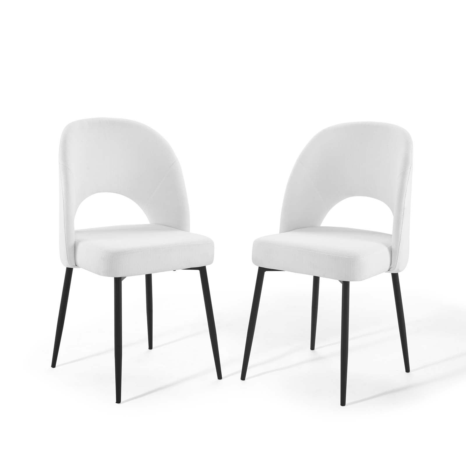 Modway Dining Chairs - Rouse Dining Side Chair Upholstered Fabric Set of 2 Black White