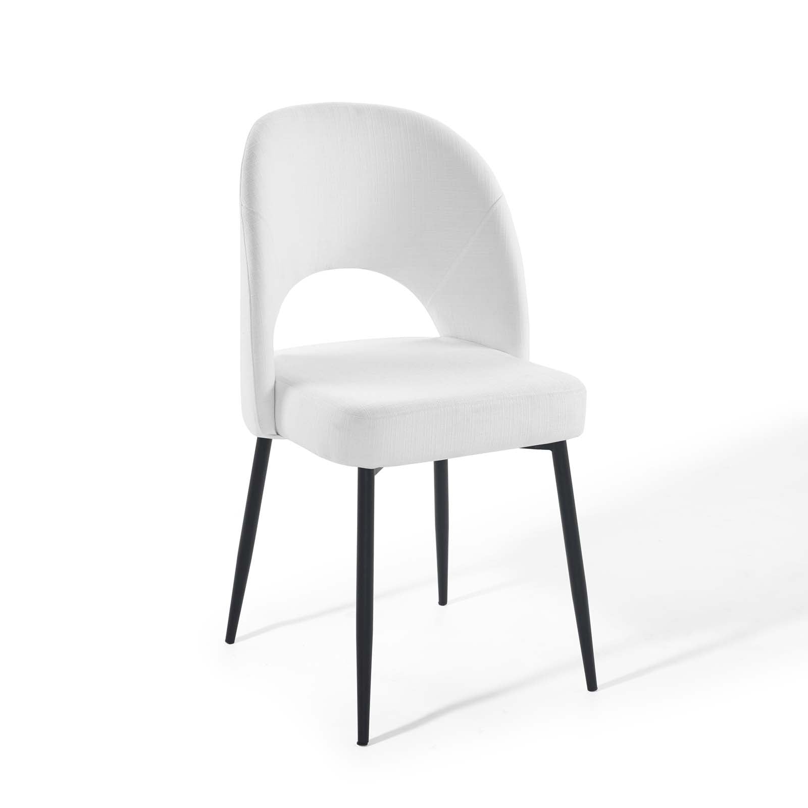 Modway Dining Chairs - Rouse Dining Side Chair Upholstered Fabric Set of 2 Black White