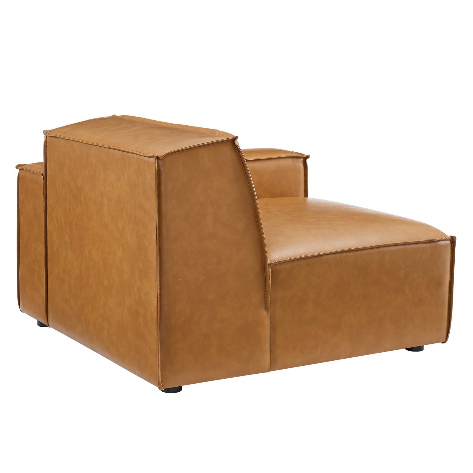 Modway Accent Chairs - Restore Right-Arm Vegan Leather Sectional Sofa Chair Tan