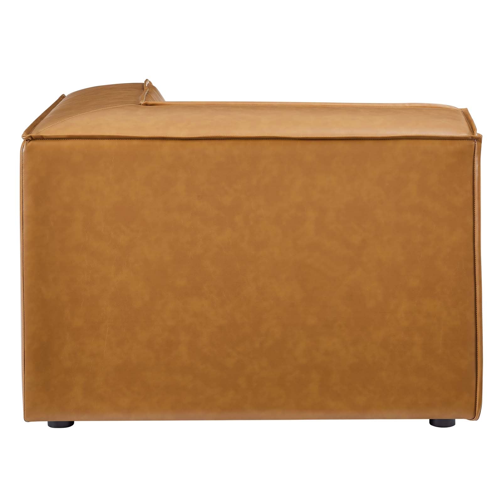 Modway Accent Chairs - Restore Vegan Leather Sectional Sofa Corner Chair Tan