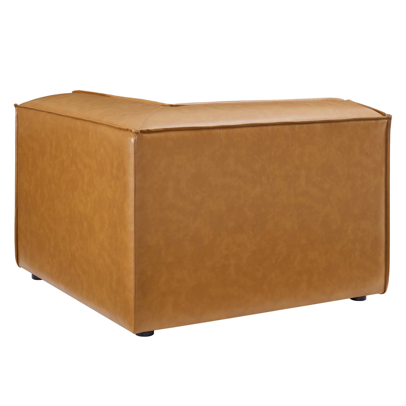 Modway Accent Chairs - Restore Vegan Leather Sectional Sofa Corner Chair Tan