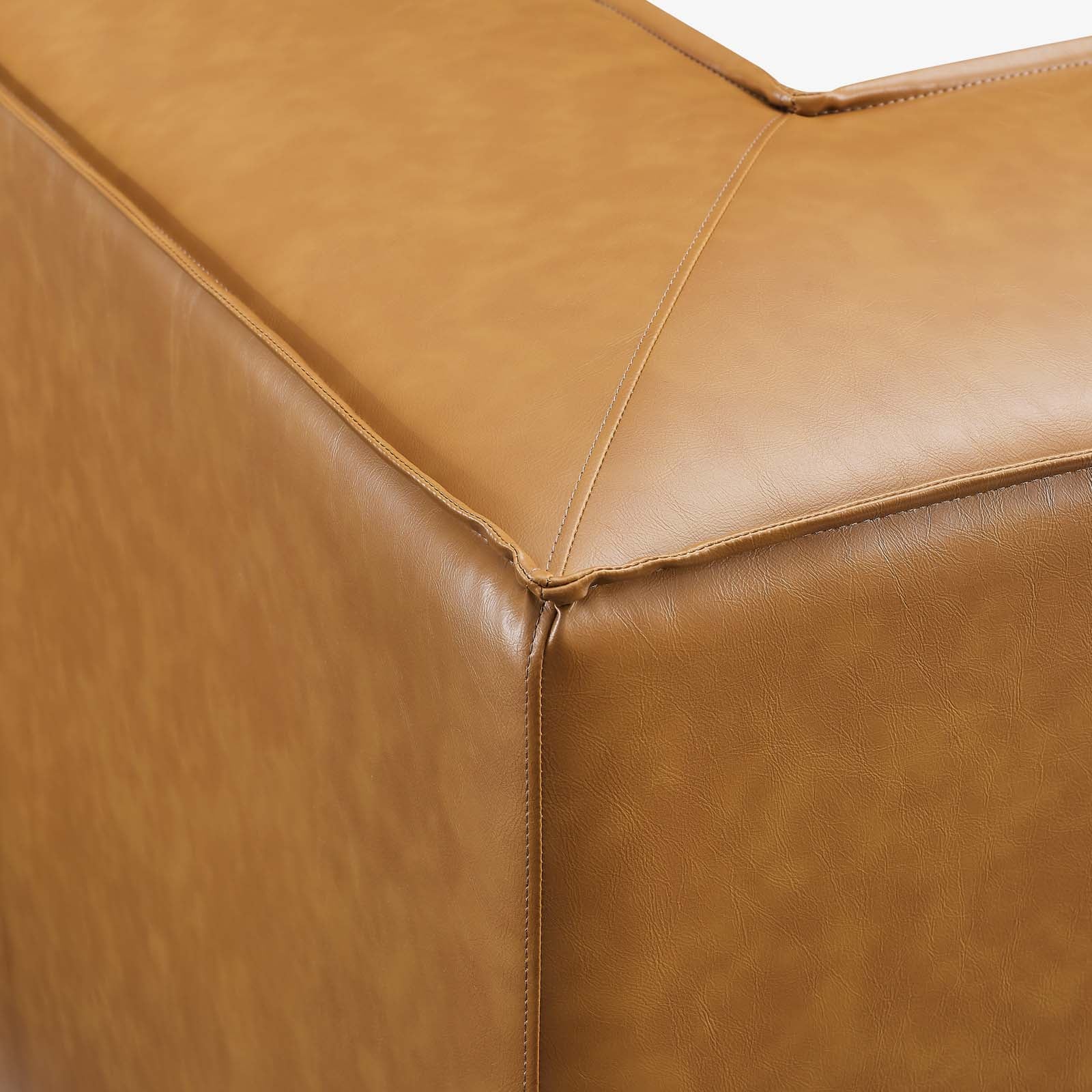 Modway Accent Chairs - Restore Vegan Leather Sectional Sofa Corner Chair Tan