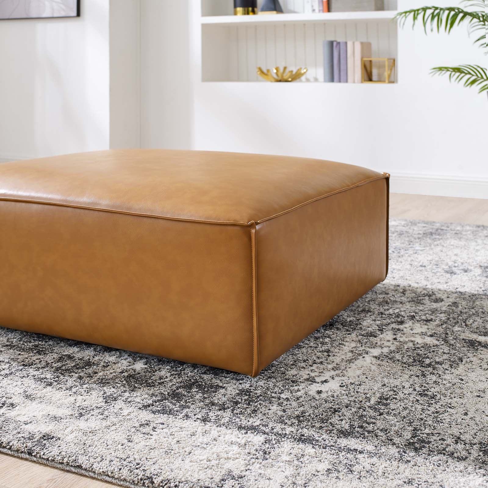 Modway Ottomans & Stools - Restore Vegan Leather Ottoman Tan