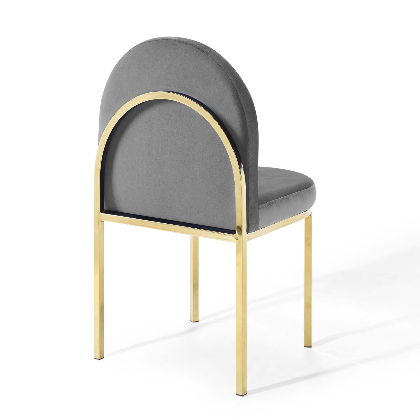 Modway Dining Chairs - Isla Dining Side Chair Performance Velvet Set of 2 Gold Gray