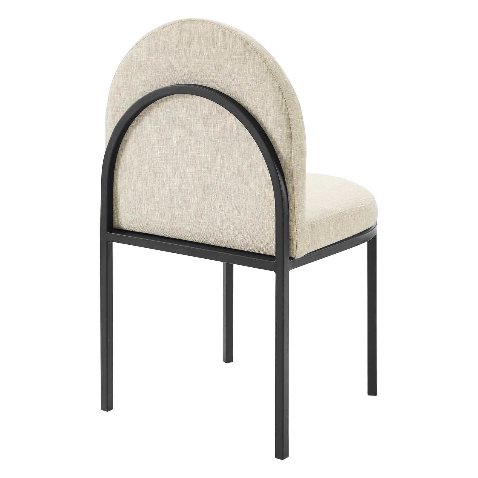 Modway Dining Chairs - Isla Dining Side Chair Upholstered Fabric Set of 2 Black Beige