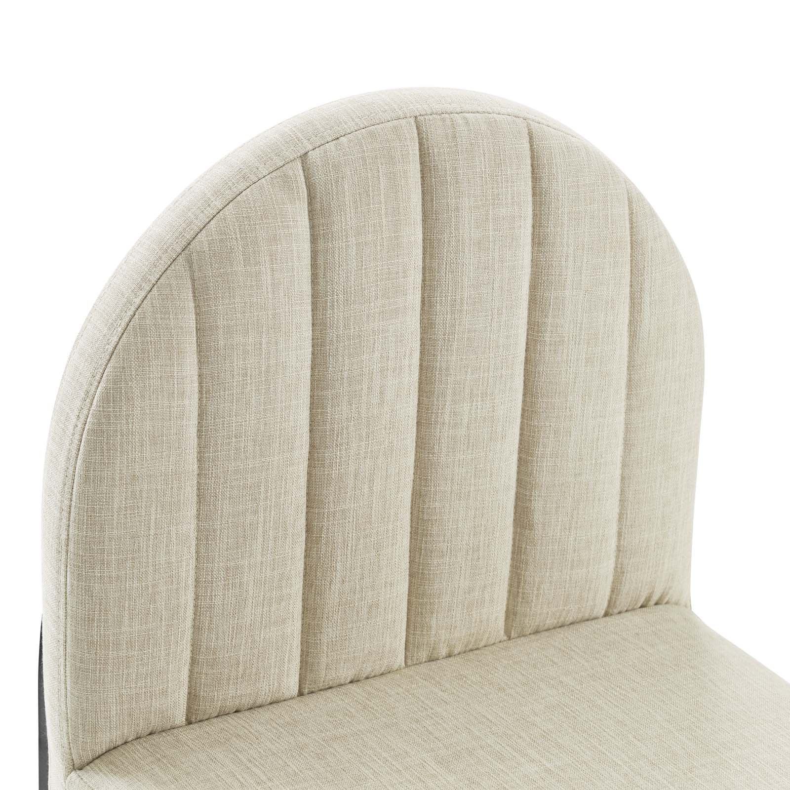 Modway Dining Chairs - Isla Dining Side Chair Upholstered Fabric Set of 2 Black Beige