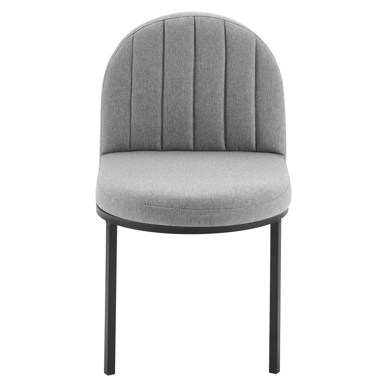 Modway Dining Chairs - Isla Dining Side Chair Upholstered Fabric Black Light Gray (Set of 2)