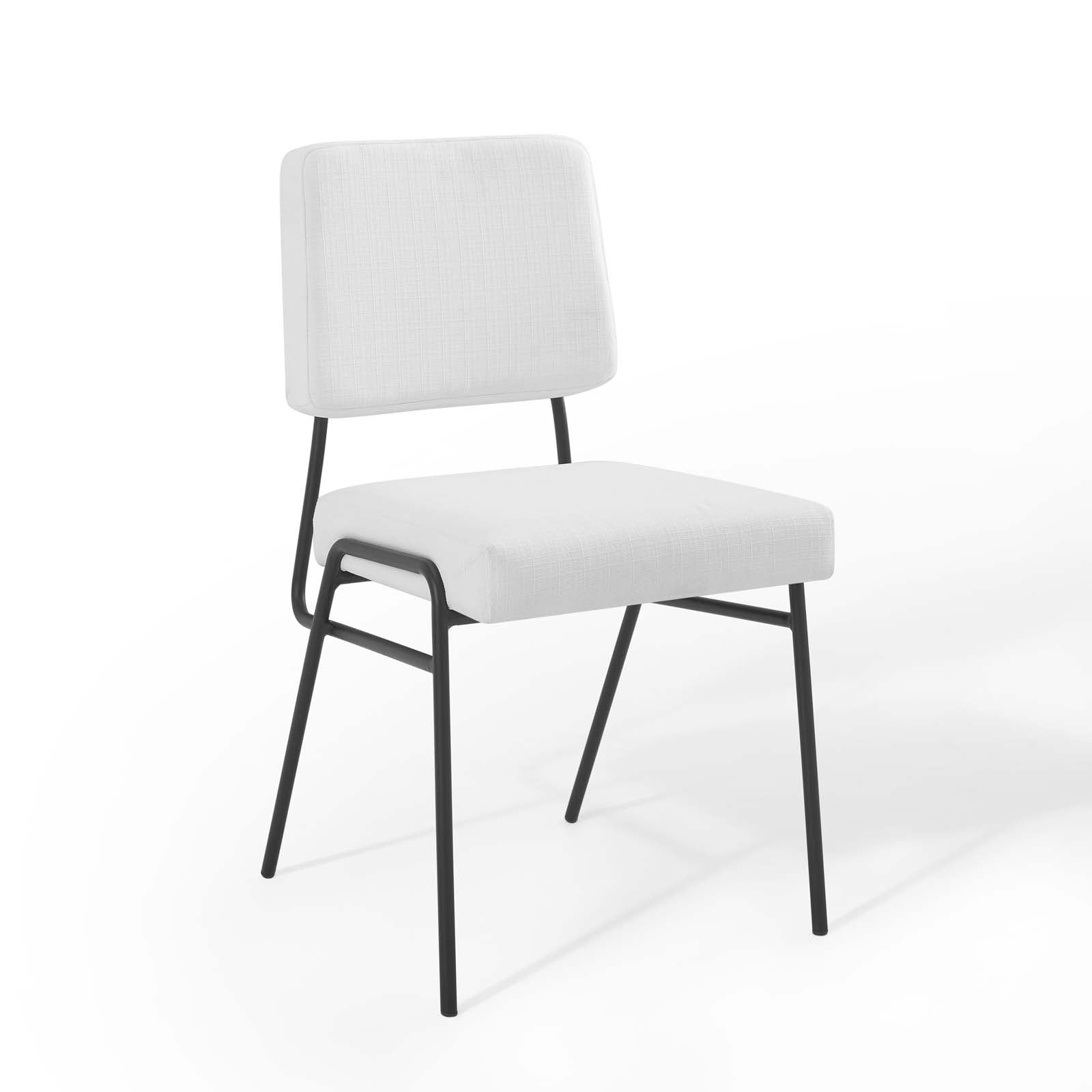 Modway Dining Chairs - Craft Dining Side Chair Upholstered Fabric Set of 2 Black White