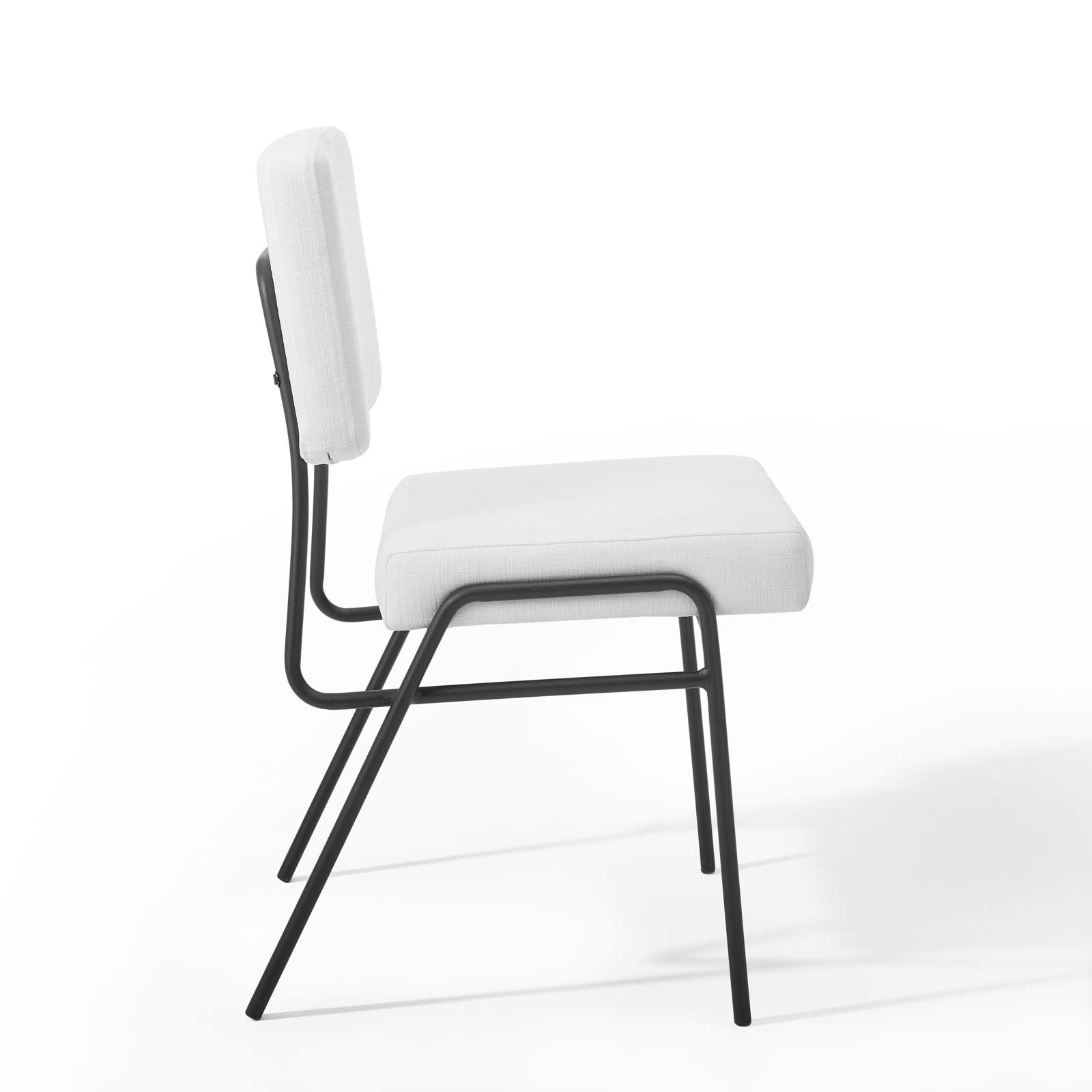 Modway Dining Chairs - Craft Dining Side Chair Upholstered Fabric Set of 2 Black White