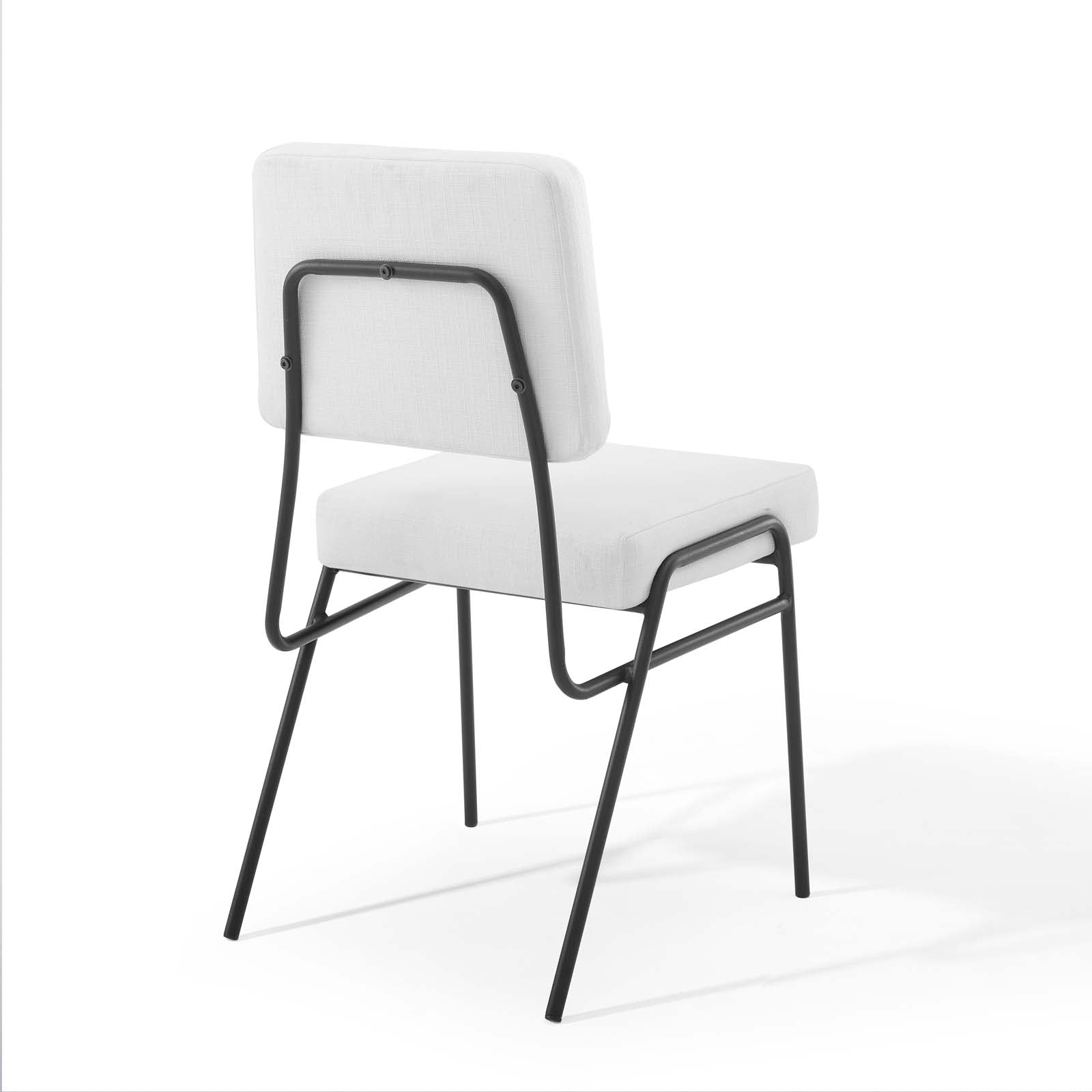 Modway Dining Chairs - Craft Dining Side Chair Upholstered Fabric Set of 2 Black White