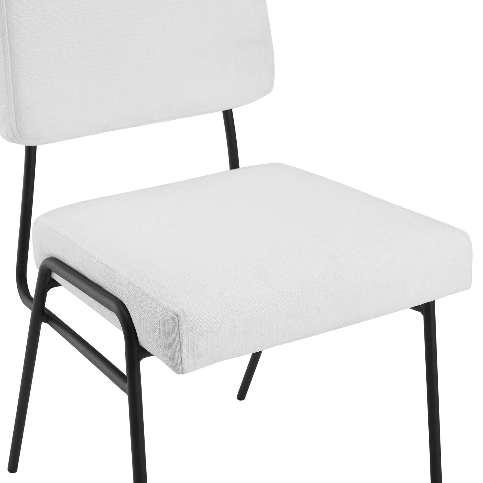 Modway Dining Chairs - Craft Dining Side Chair Upholstered Fabric Set of 2 Black White