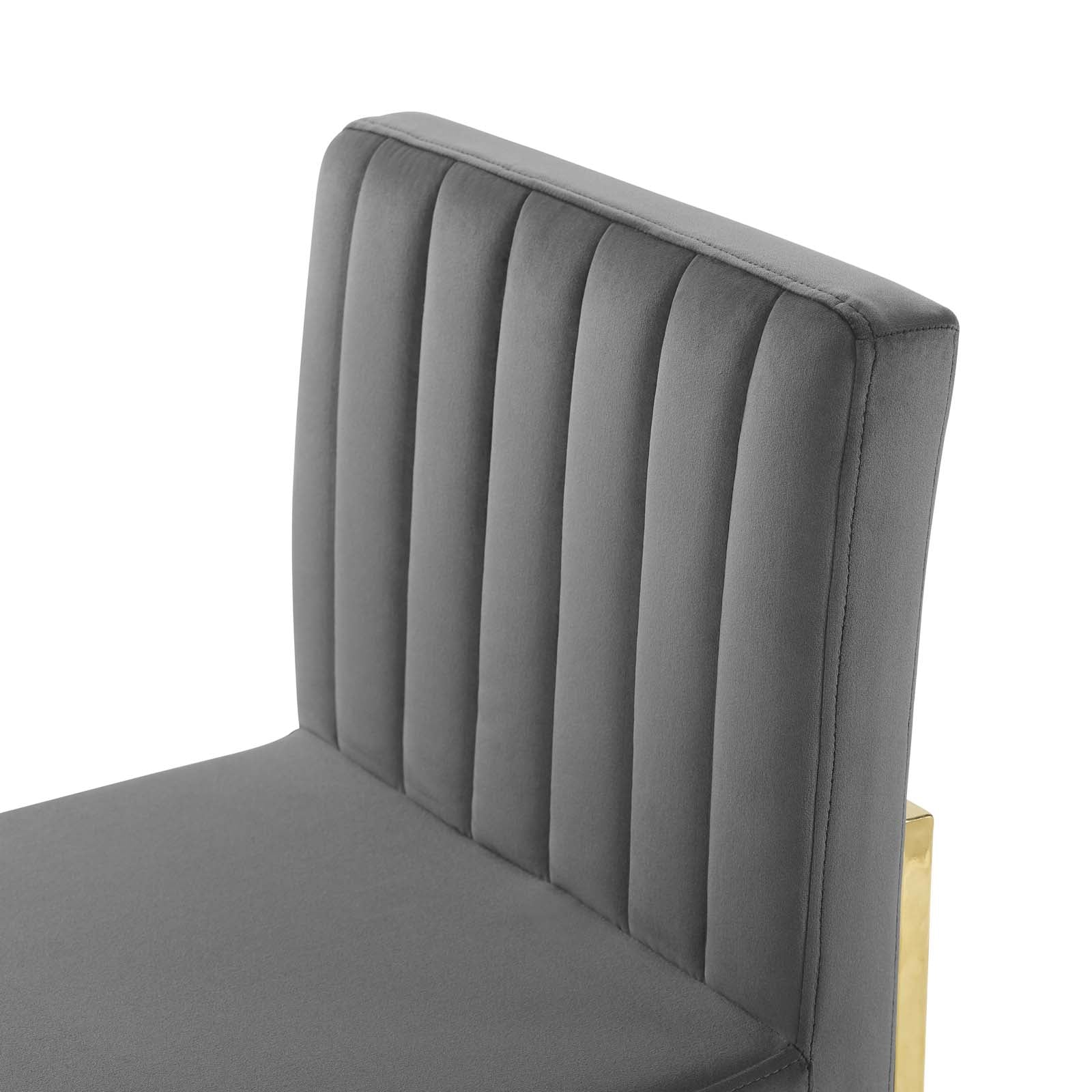 Modway Dining Chairs - Carriage Dining Chair Performance Velvet Set of 2 Gold Charcoal