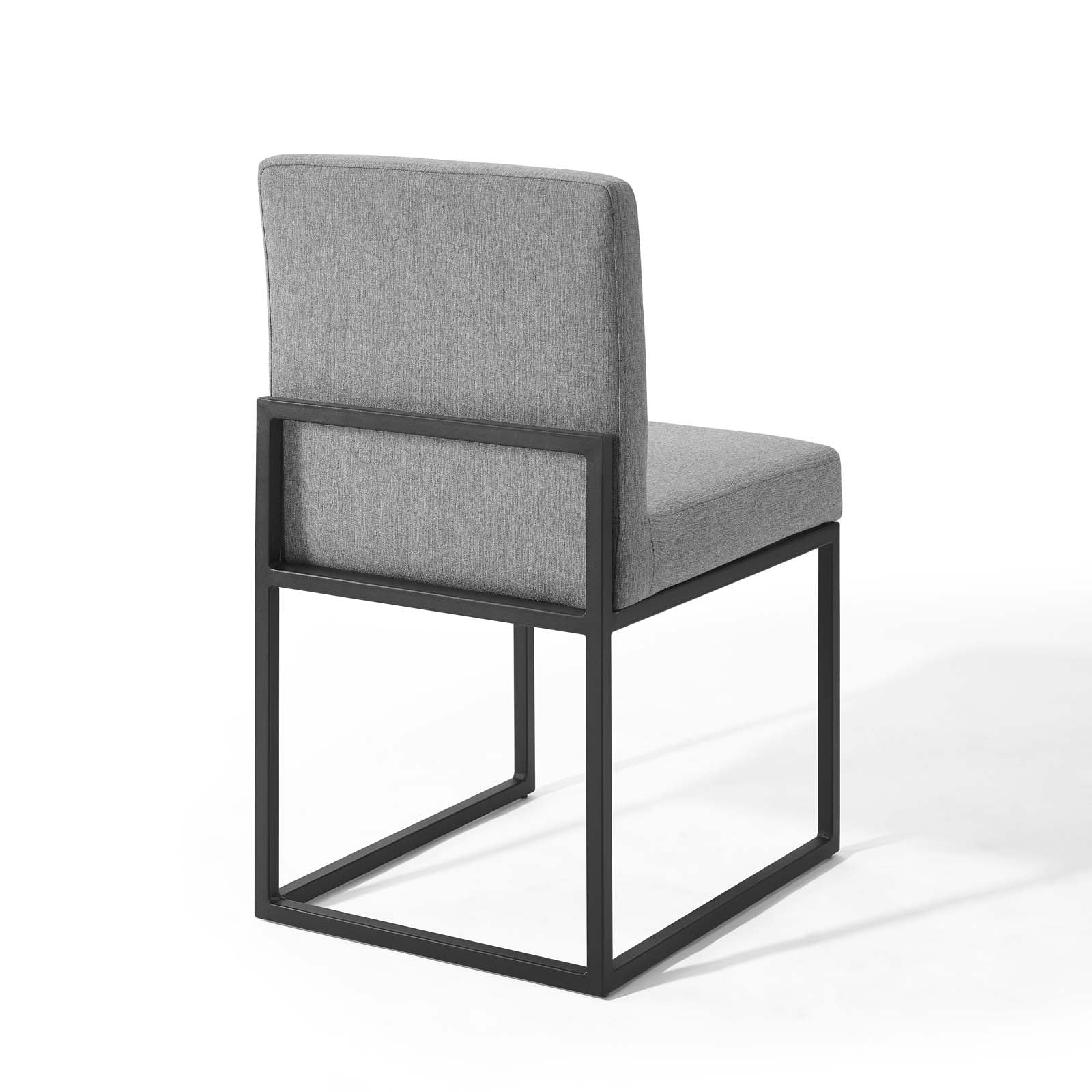 Modway Dining Chairs - Carriage Dining Chair Upholstered Fabric ( Set of 2 ) Black Light Gray