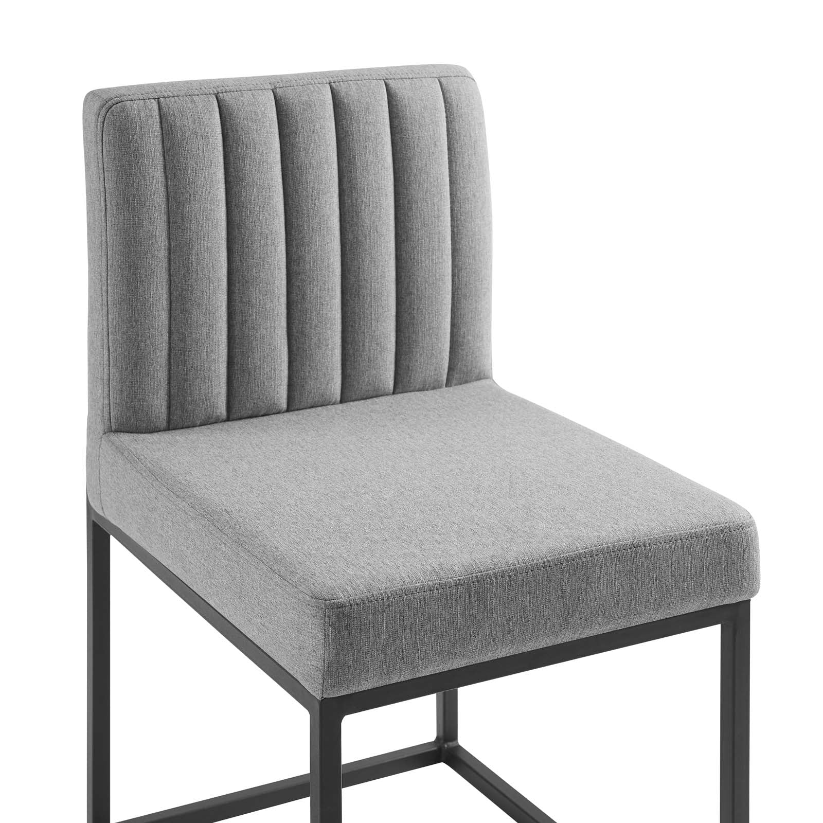 Modway Dining Chairs - Carriage Dining Chair Upholstered Fabric ( Set of 2 ) Black Light Gray