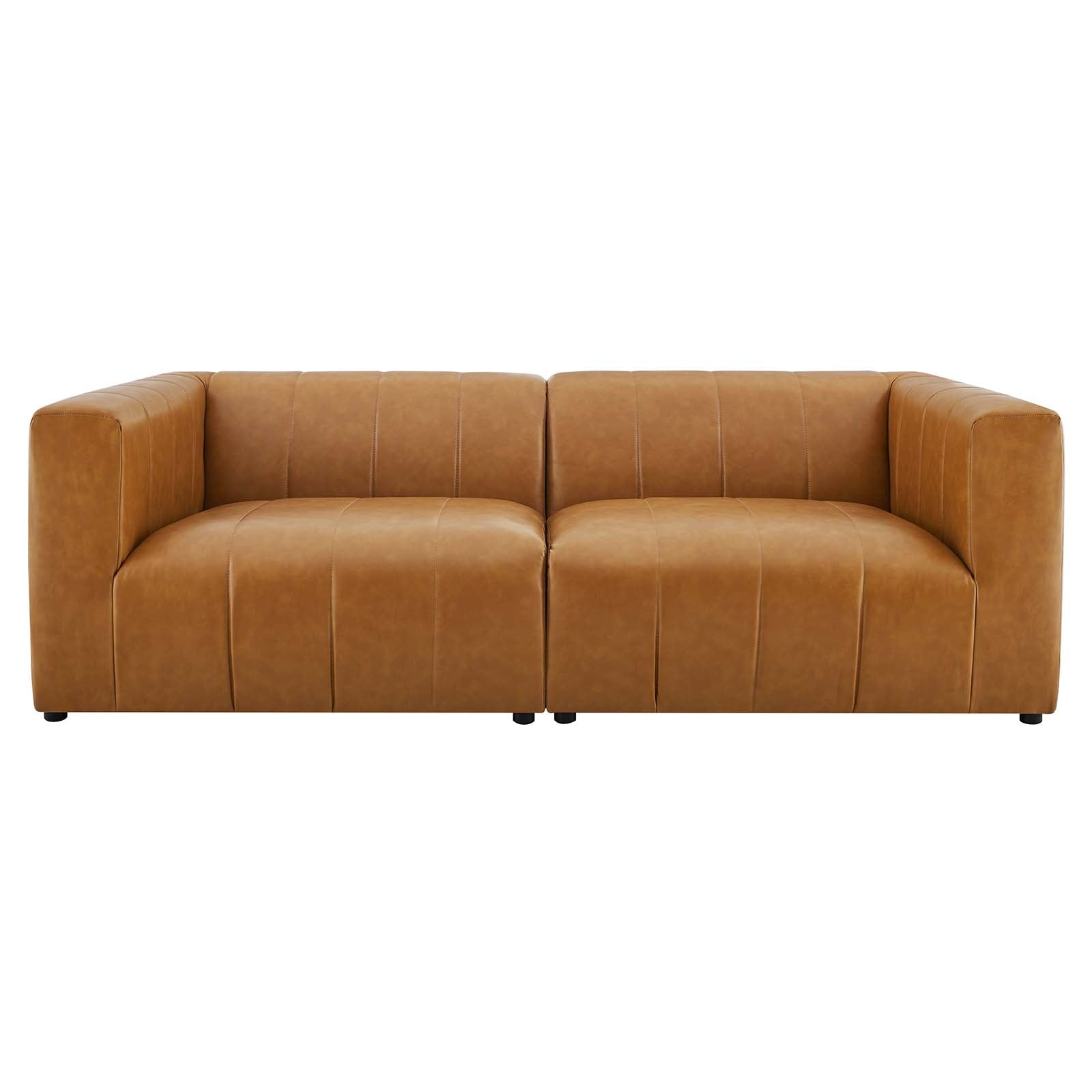 Modway Loveseats - Bartlett Vegan Leather 2-Piece Loveseat Tan
