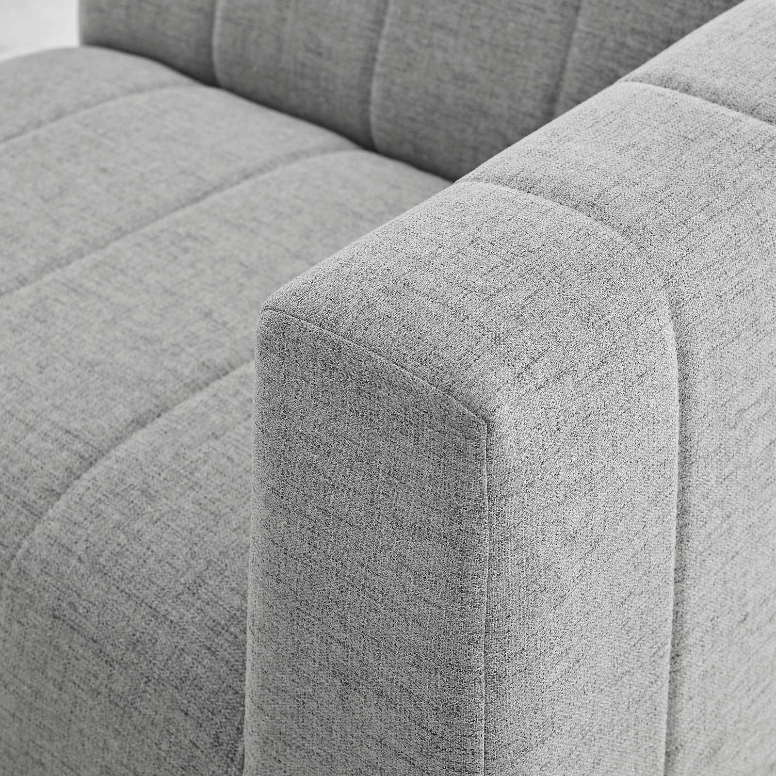 Modway Sofas & Couches - Bartlett Upholstered Fabric 3-Piece Sofa Light Gray