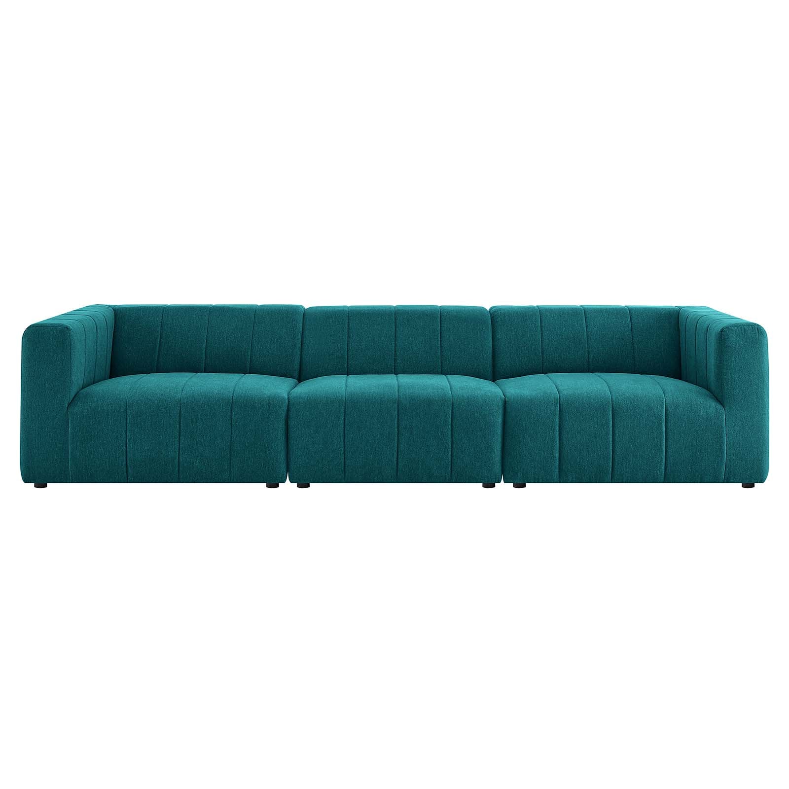 Modway Sofas & Couches - Bartlett Upholstered Fabric 3-Piece Sofa Teal