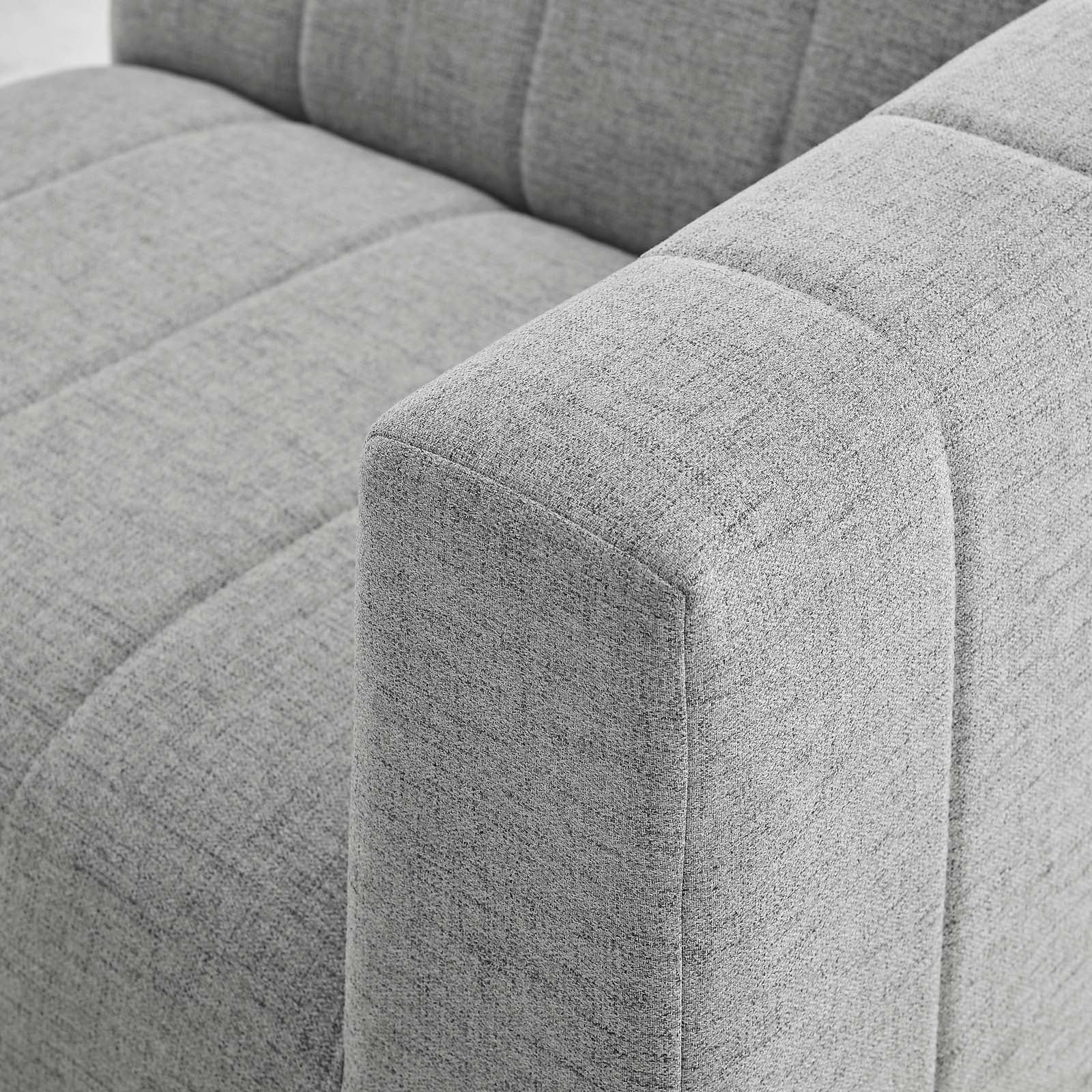 Modway Sectional Sofas - Bartlett Upholstered Fabric 27.5 " H 4-Piece Sectional Sofa Light Gray