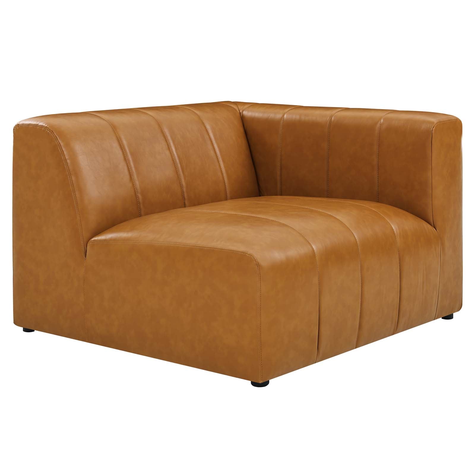 Modway Sectional Sofas - Bartlett Vegan Leather 4-Piece Sectional Sofa Tan