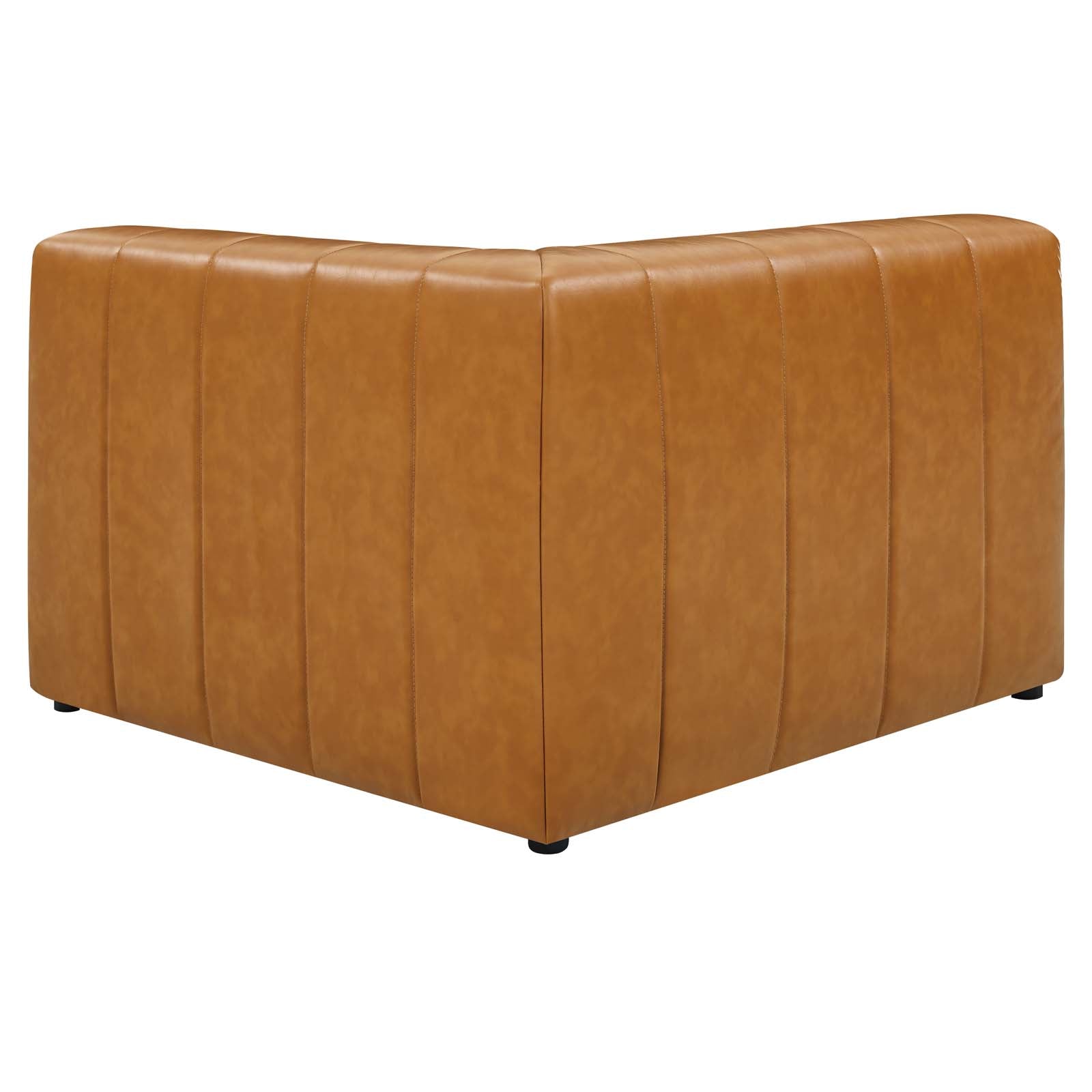 Modway Sectional Sofas - Bartlett Vegan Leather 4-Piece Sectional Sofa Tan