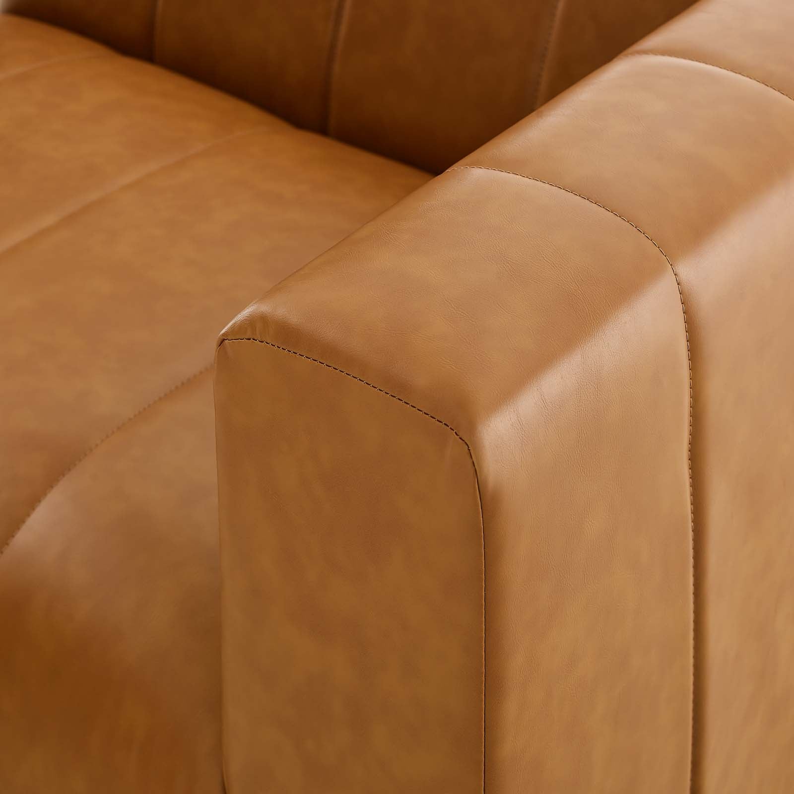 Modway Sectional Sofas - Bartlett Vegan Leather 4-Piece Sectional Sofa Tan