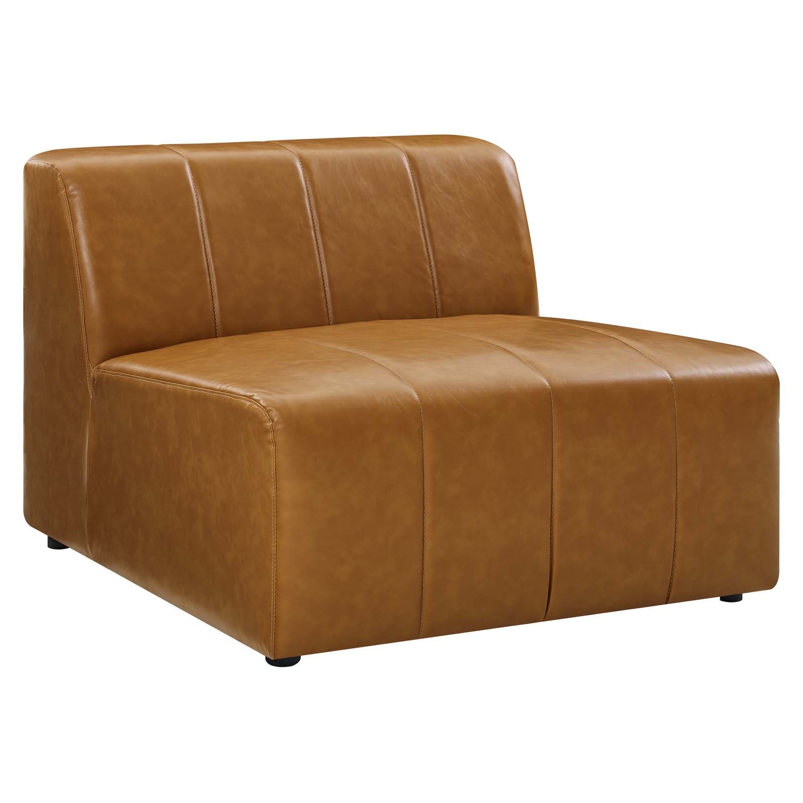 Modway Sectional Sofas - Bartlett Vegan Leather 4-Piece Sectional Sofa Tan