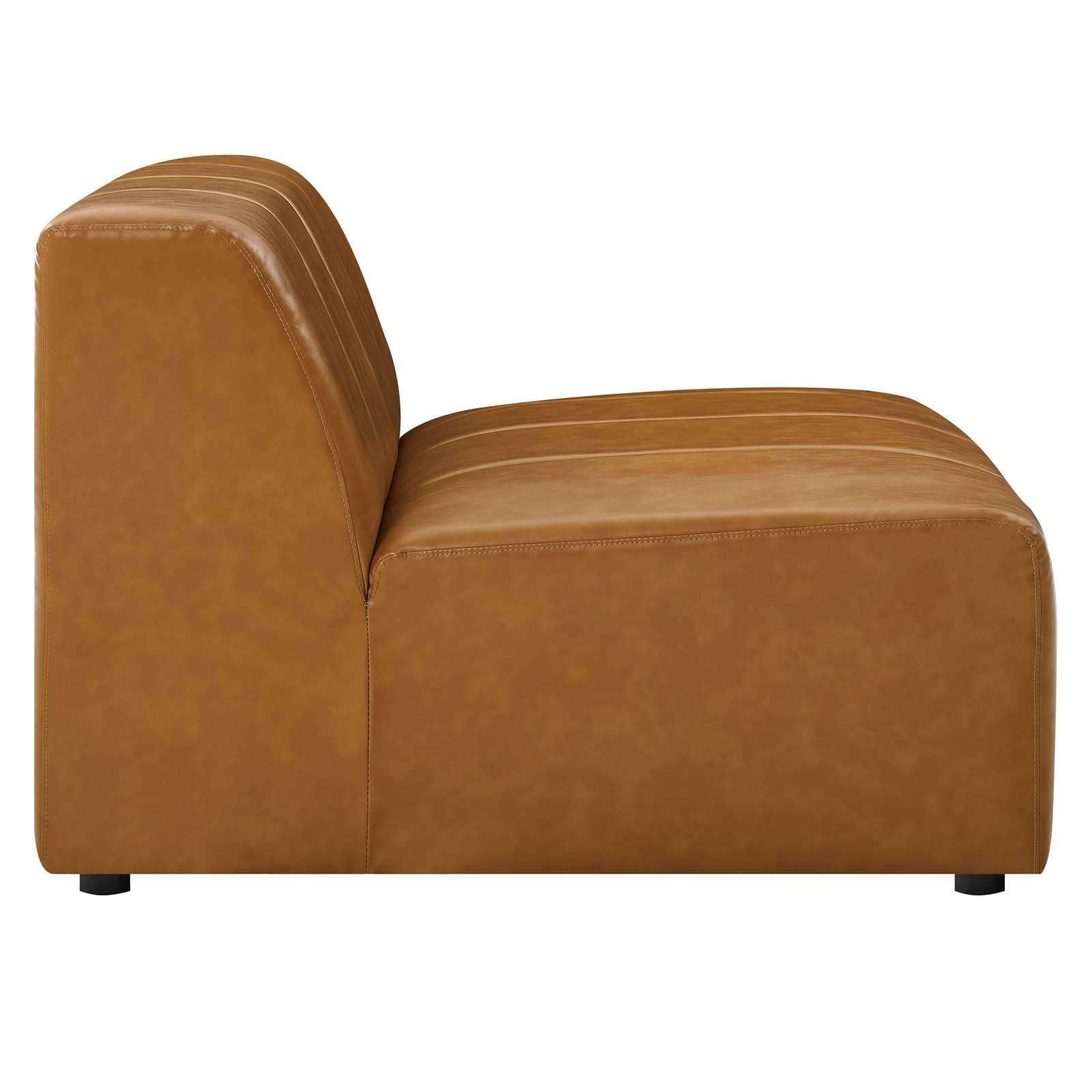 Modway Sectional Sofas - Bartlett Vegan Leather 4-Piece Sectional Sofa Tan