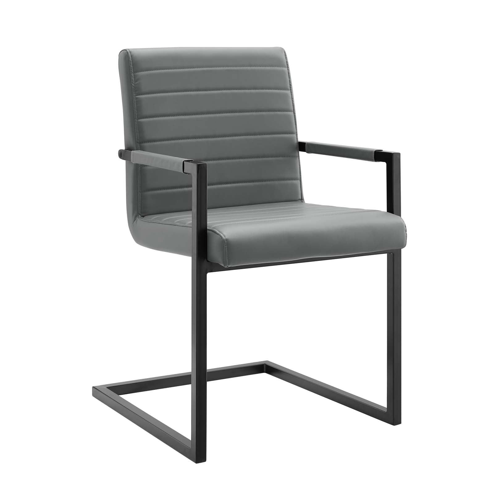 Modway Dining Chairs - Savoy-Vegan-Leather-Dining-Chairs---Set-of-2-Gray