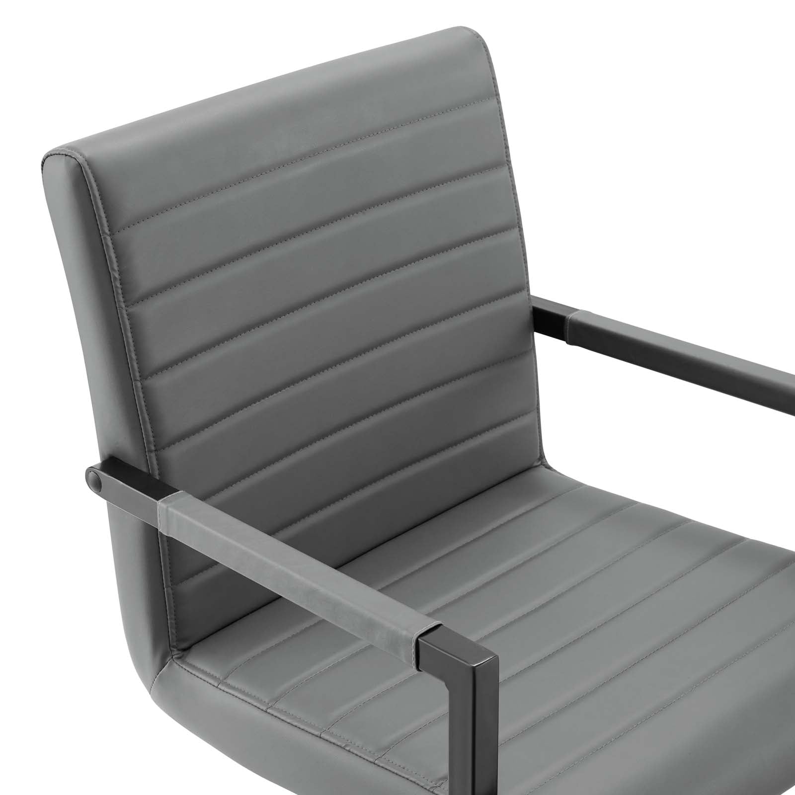 Modway Dining Chairs - Savoy-Vegan-Leather-Dining-Chairs---Set-of-2-Gray