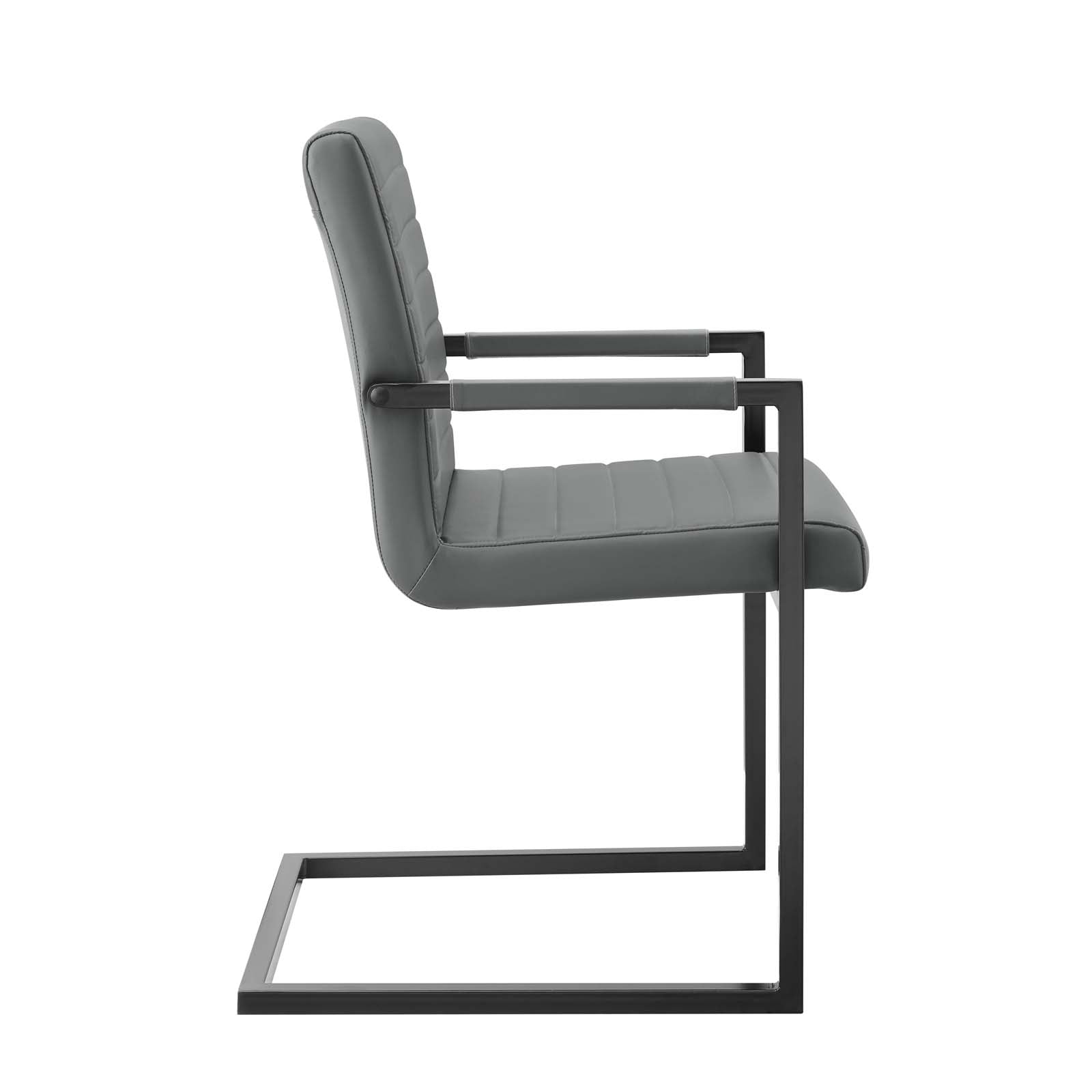 Modway Dining Chairs - Savoy-Vegan-Leather-Dining-Chairs---Set-of-2-Gray