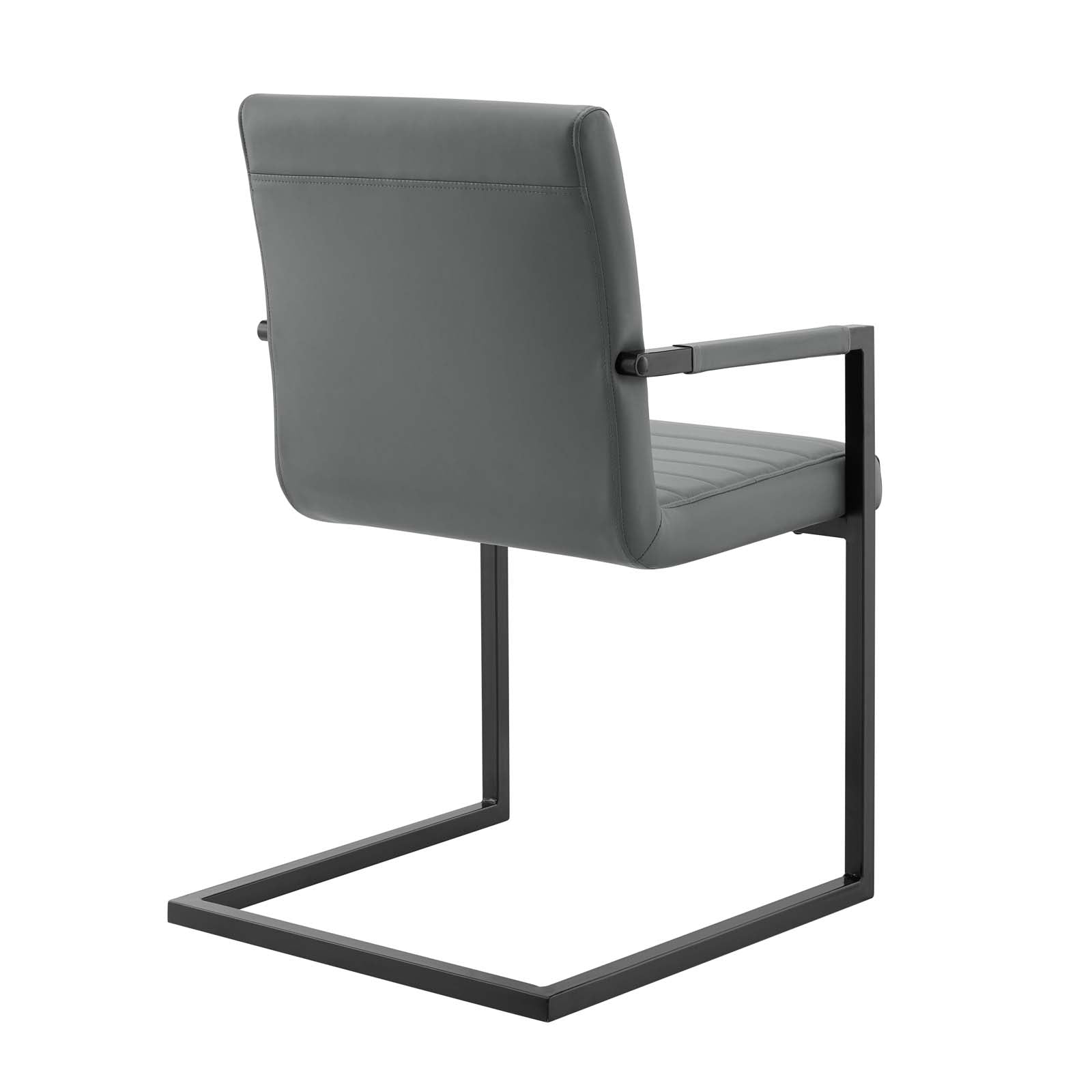 Modway Dining Chairs - Savoy-Vegan-Leather-Dining-Chairs---Set-of-2-Gray