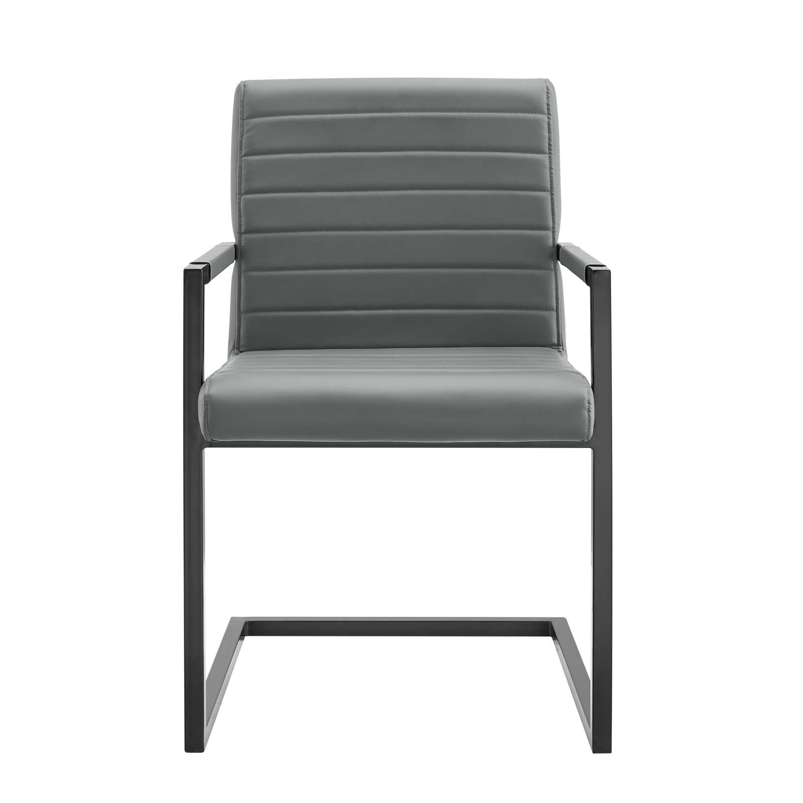 Modway Dining Chairs - Savoy-Vegan-Leather-Dining-Chairs---Set-of-2-Gray
