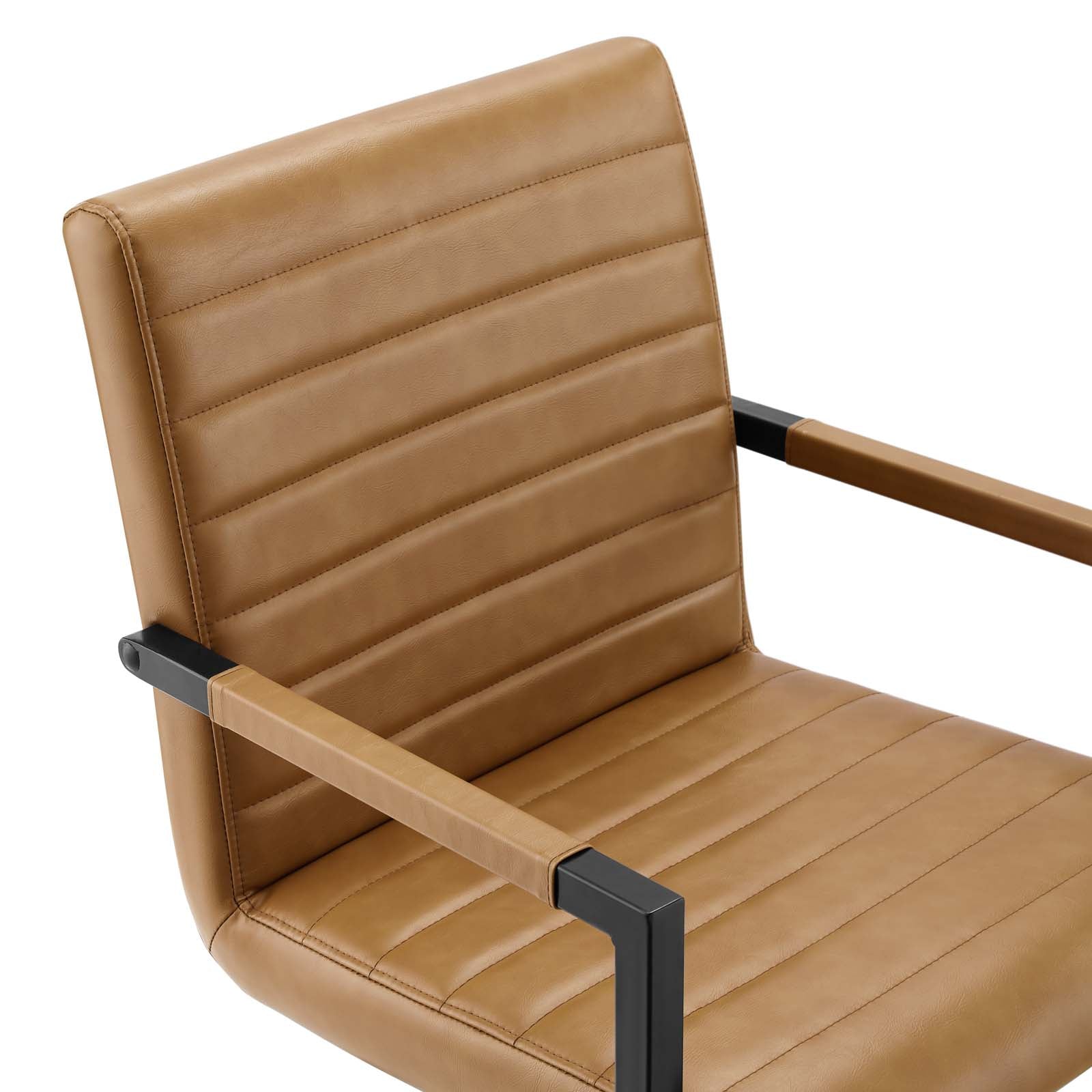 Modway Dining Chairs - Savoy Vegan Leather Dining Chairs - Set of 2 Tan