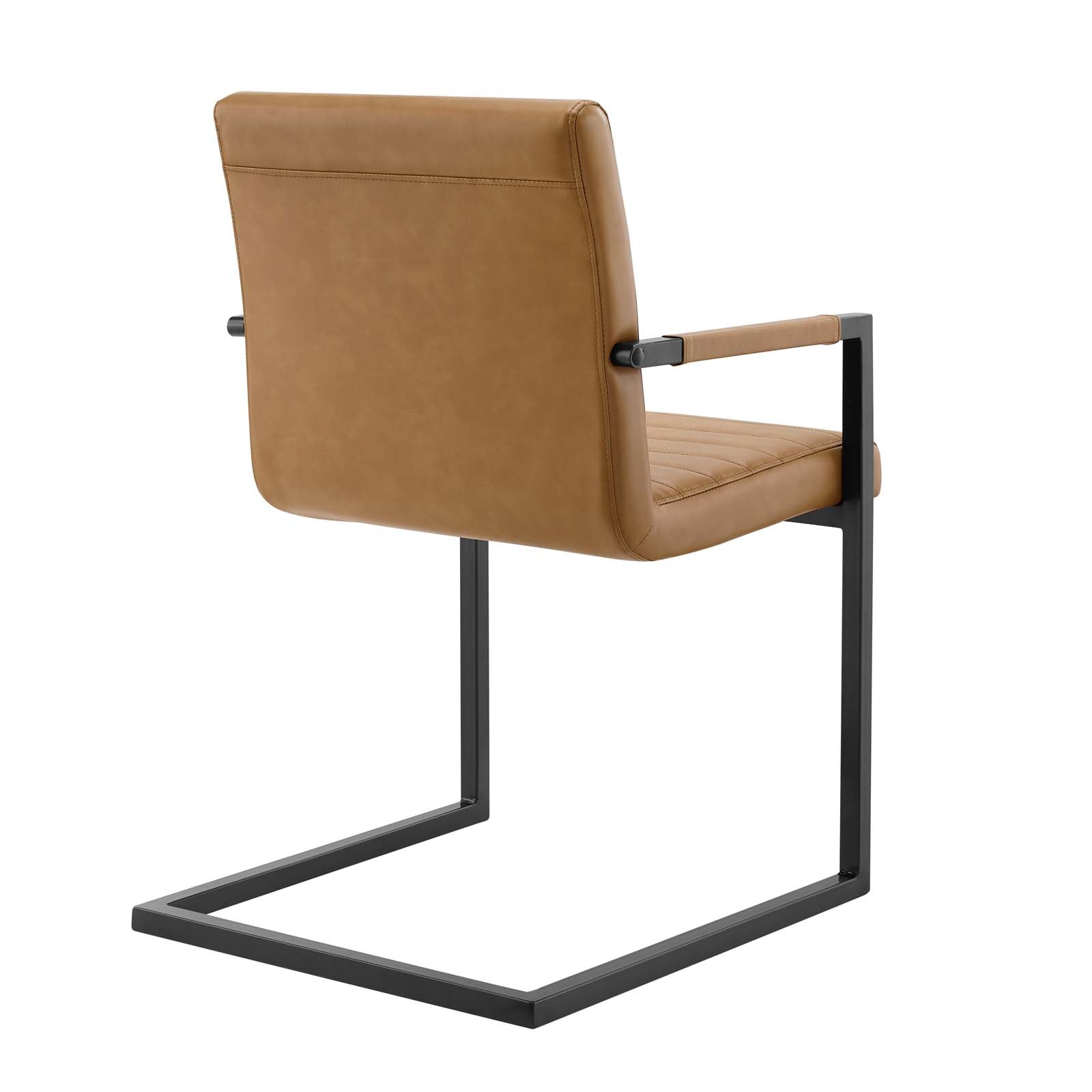 Modway Dining Chairs - Savoy Vegan Leather Dining Chairs - Set of 2 Tan