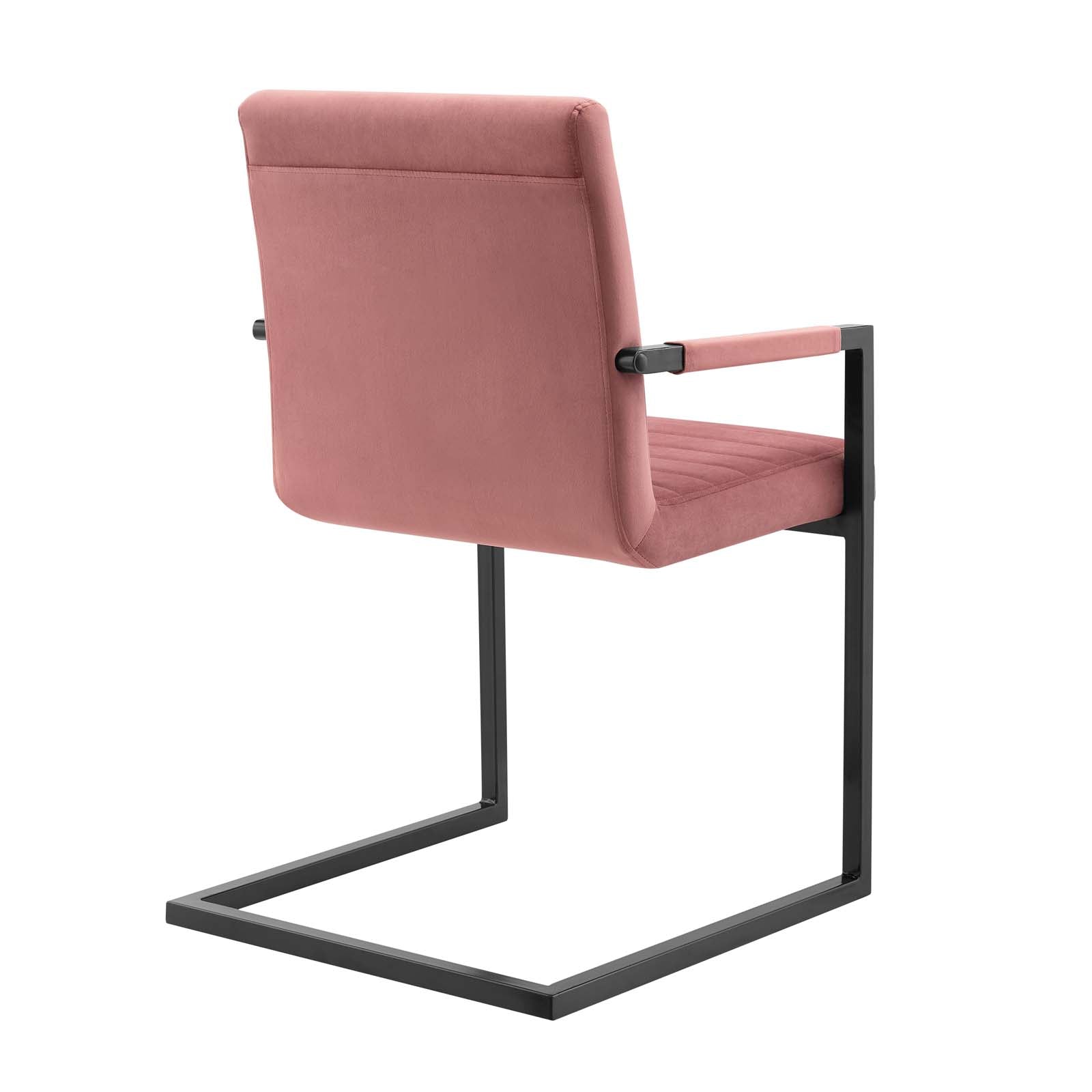Modway Dining Chairs - Savoy Performance Velvet Dining Chairs - Set of 2 Dusty Rose
