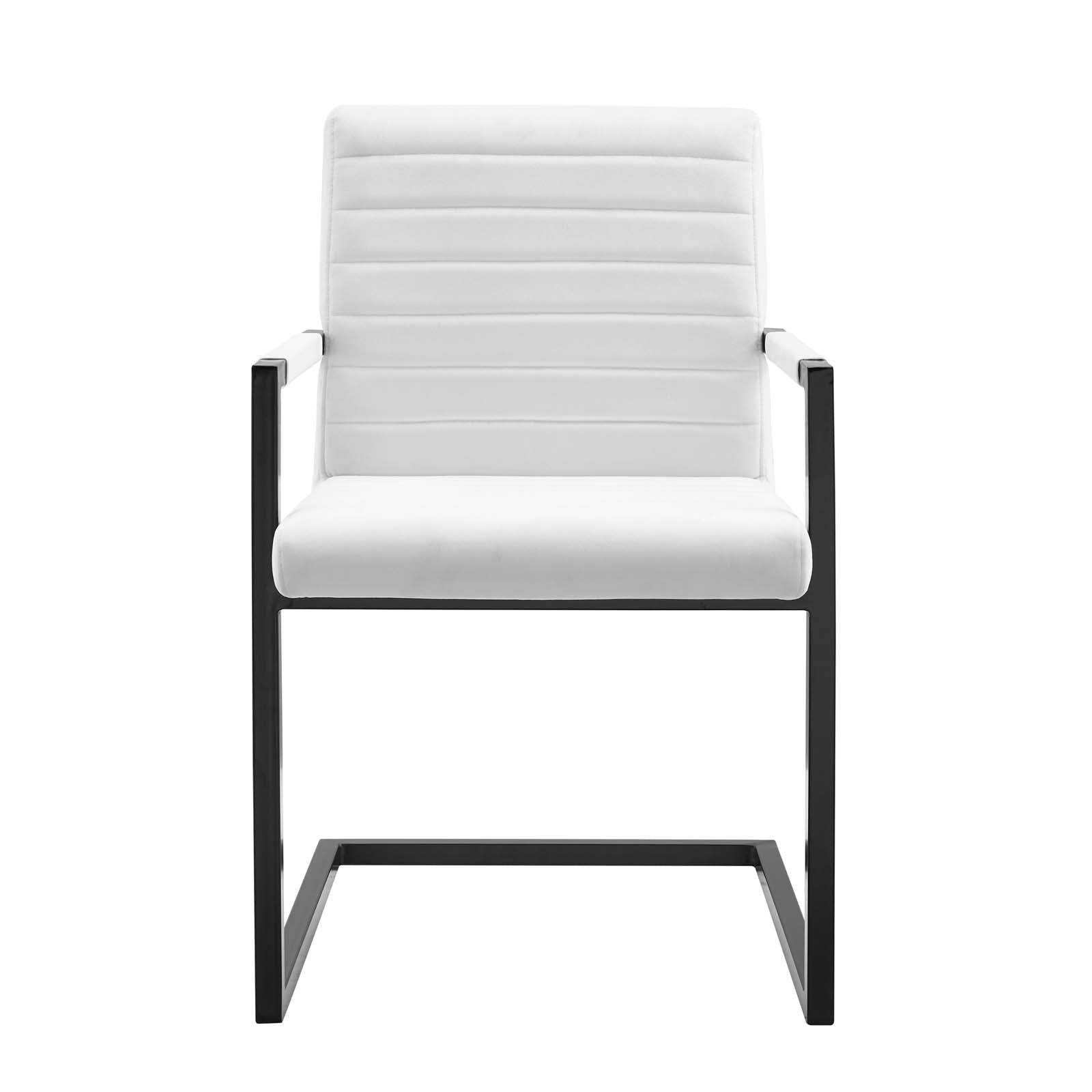 Modway Dining Chairs - Savoy-Performance-Velvet-Dining-Chairs---Set-of-2-White